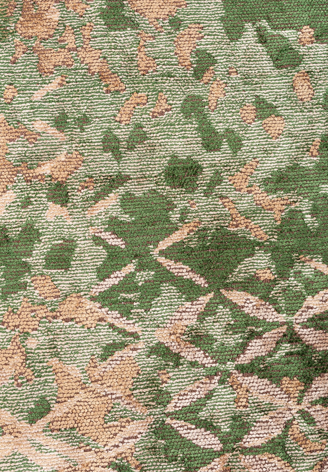 BLOOM FOREST GREEN - DARK BEIGE - LIGHT CREAM RUG - 5