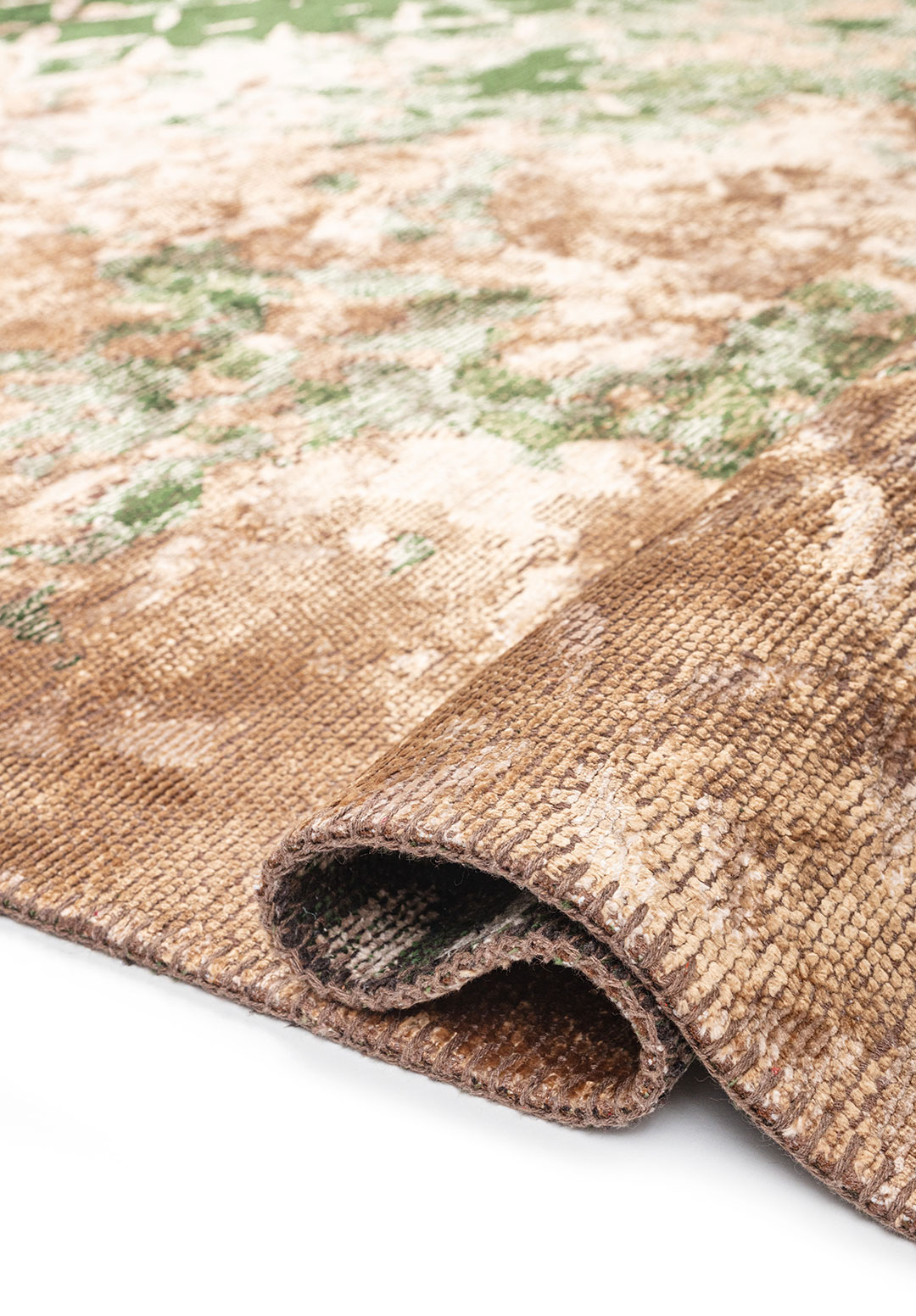 BLOOM FOREST GREEN - DARK BEIGE - LIGHT CREAM RUG - 2