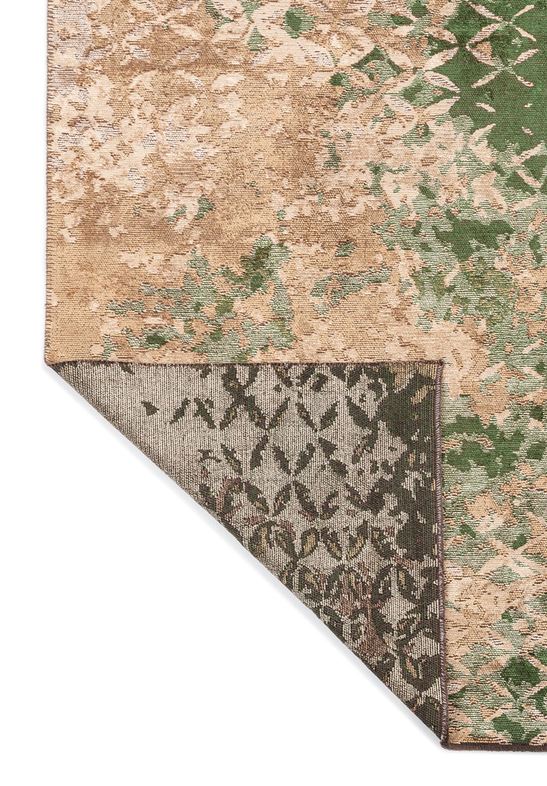 BLOOM FOREST GREEN - DARK BEIGE - LIGHT CREAM RUG - 3