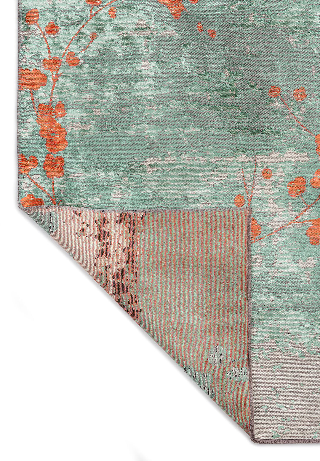 BLOSSOM CORAL - RIVER GREEN - LIGHT CREAM RUG - 3