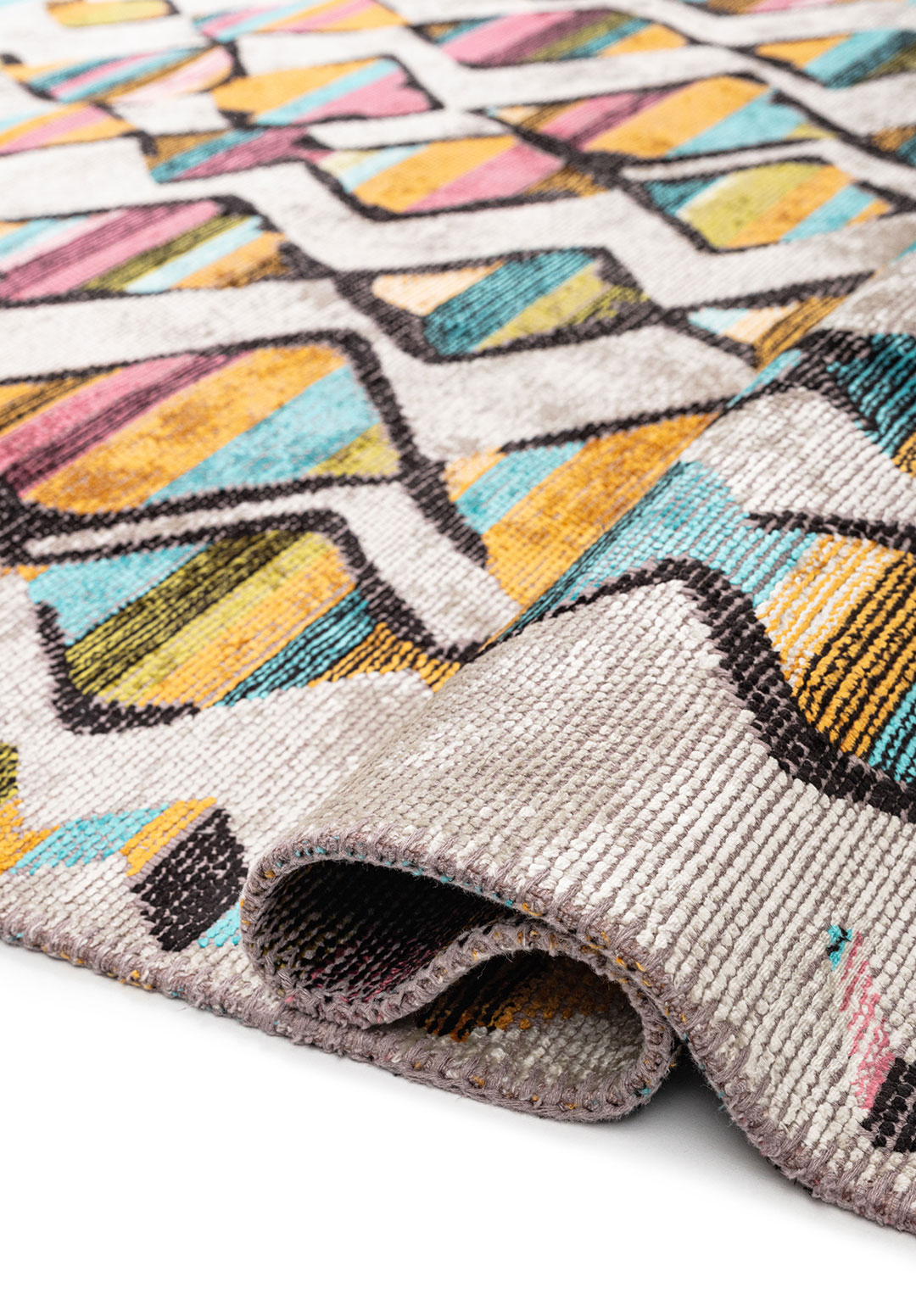VISION MUSTARD - BLACK - LIGHT CREAM - ROSE - LIGHT GREY - KIWI RUG - 2