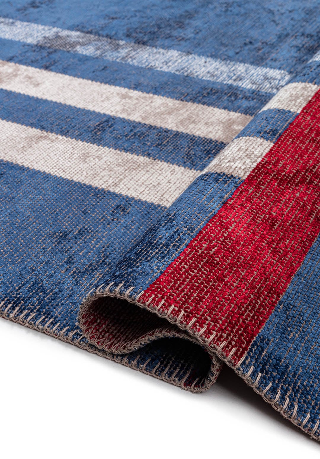 SCOTCH BONE - RED - NAVY BLUE RUG - 2