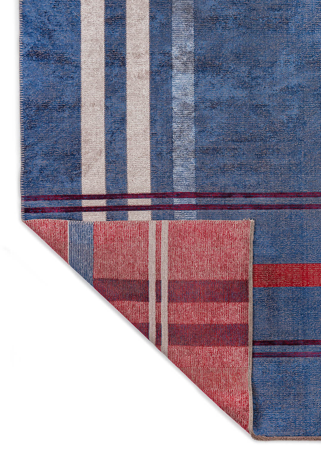 SCOTCH BONE - RED - NAVY BLUE RUG - 3