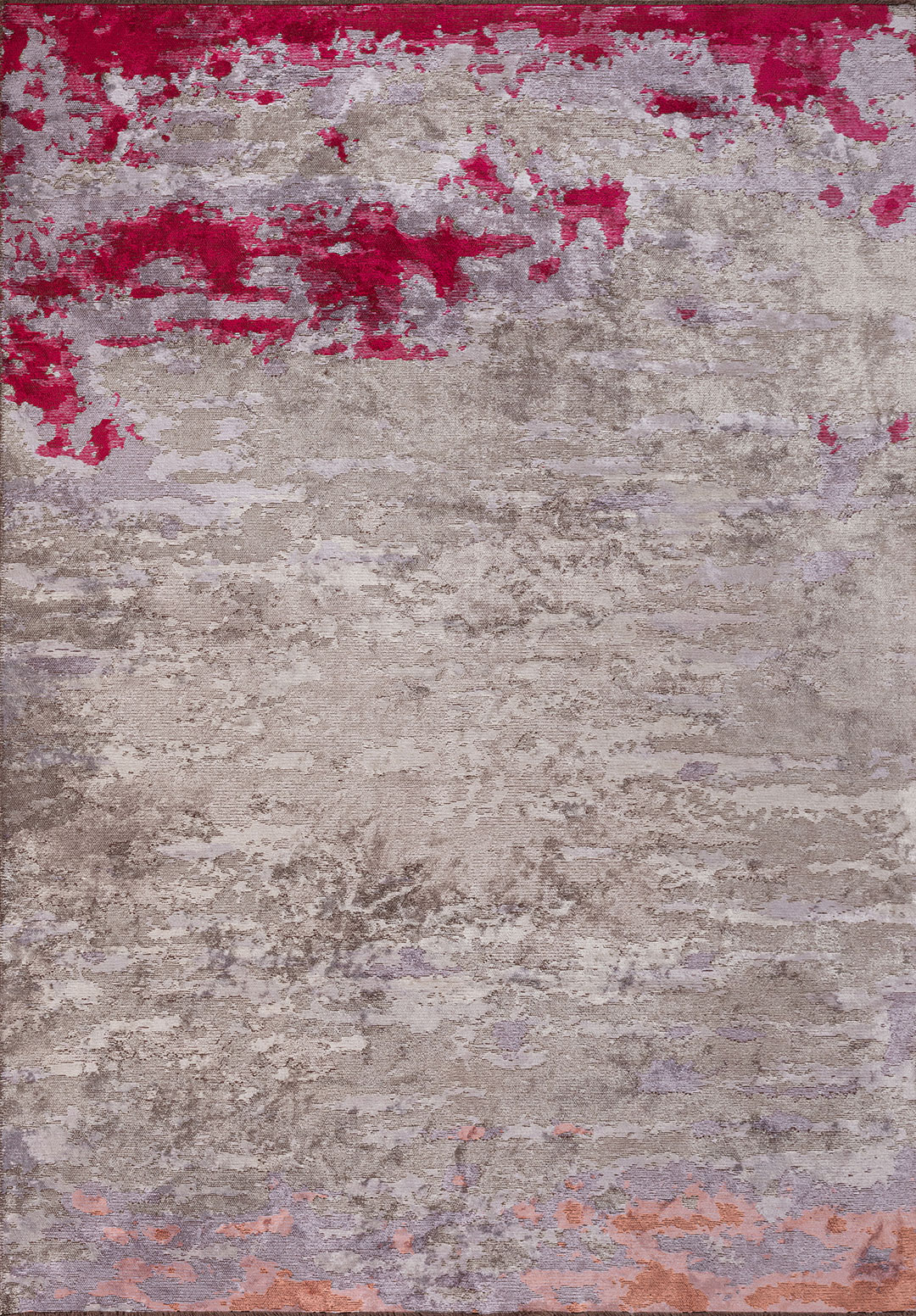 MEADOW CORAL - MAGENTA - LILAC - GREY - LIGHT GREY RUG - 1