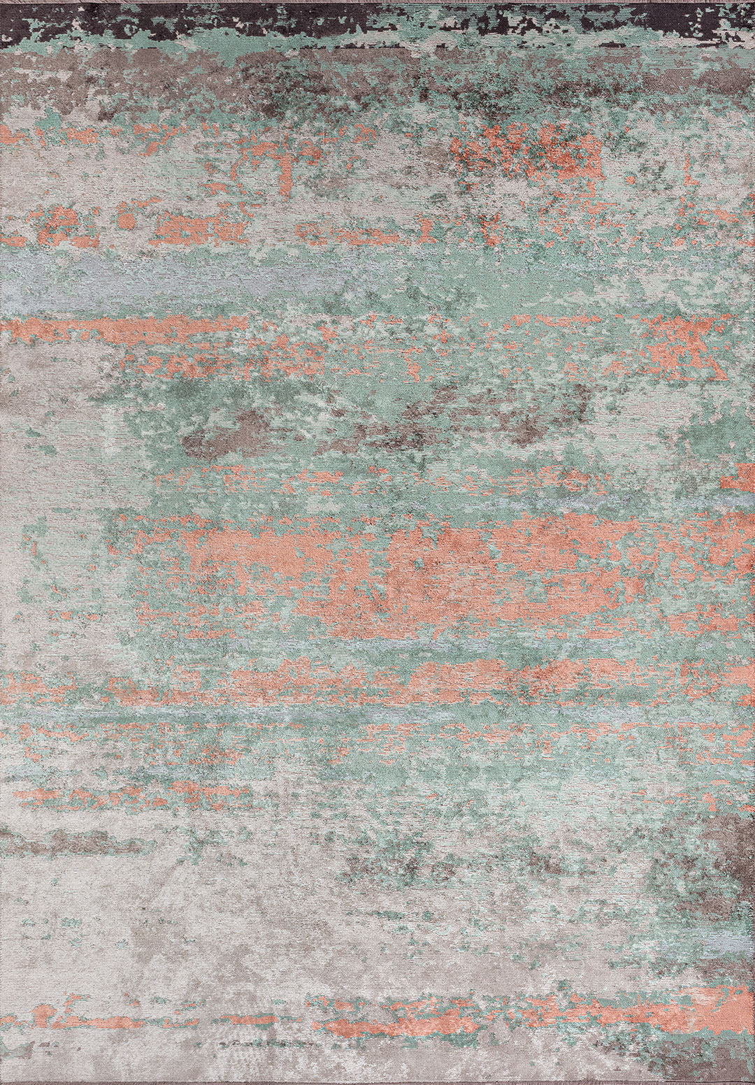 OASIS DARK GREY - CHARCOAL - LIGHT CORAL - ICE BLUE - RIVER GREEN - LIGHT CREAM RUG - 1