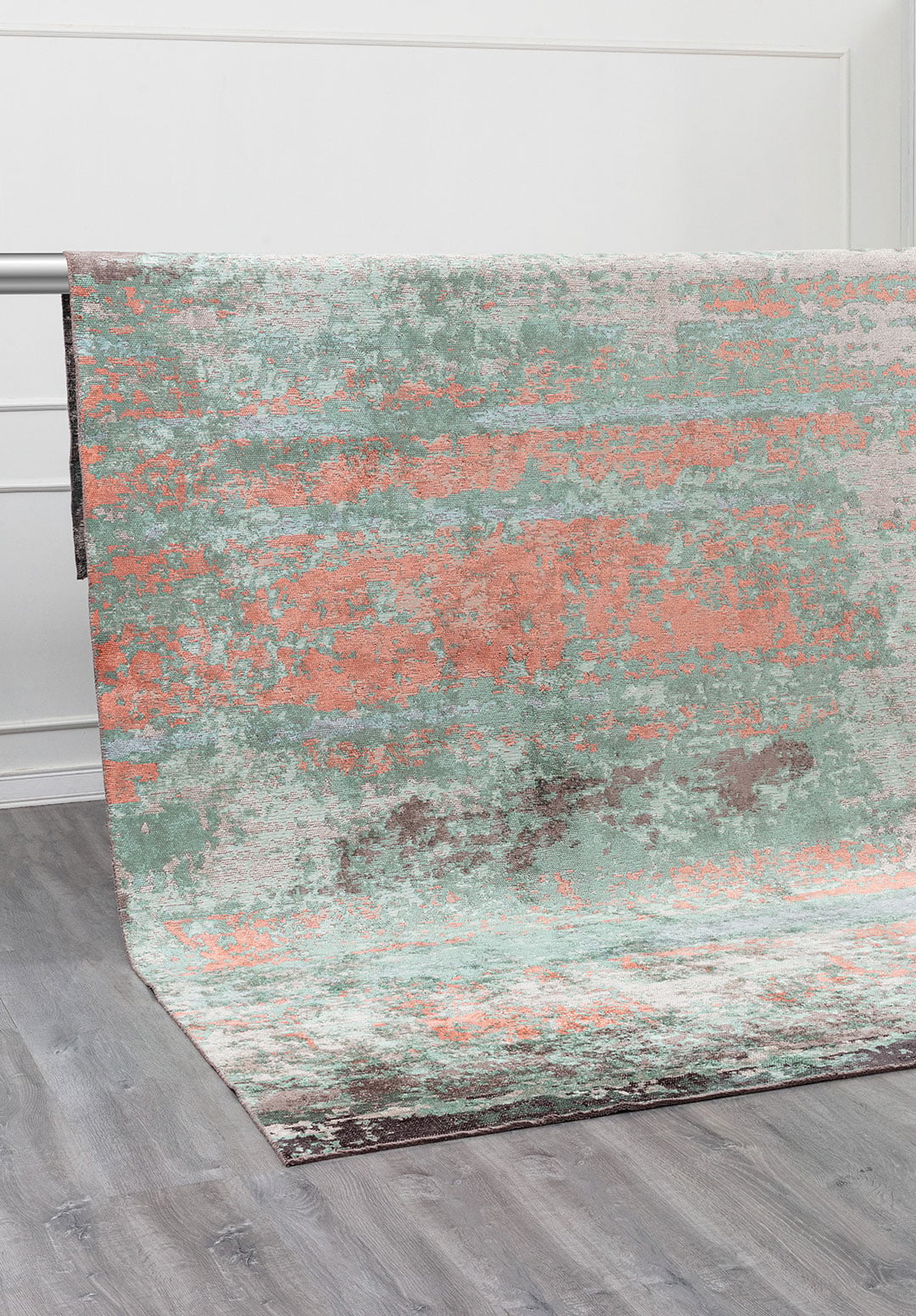 OASIS DARK GREY - CHARCOAL - LIGHT CORAL - ICE BLUE - RIVER GREEN - LIGHT CREAM RUG - 4