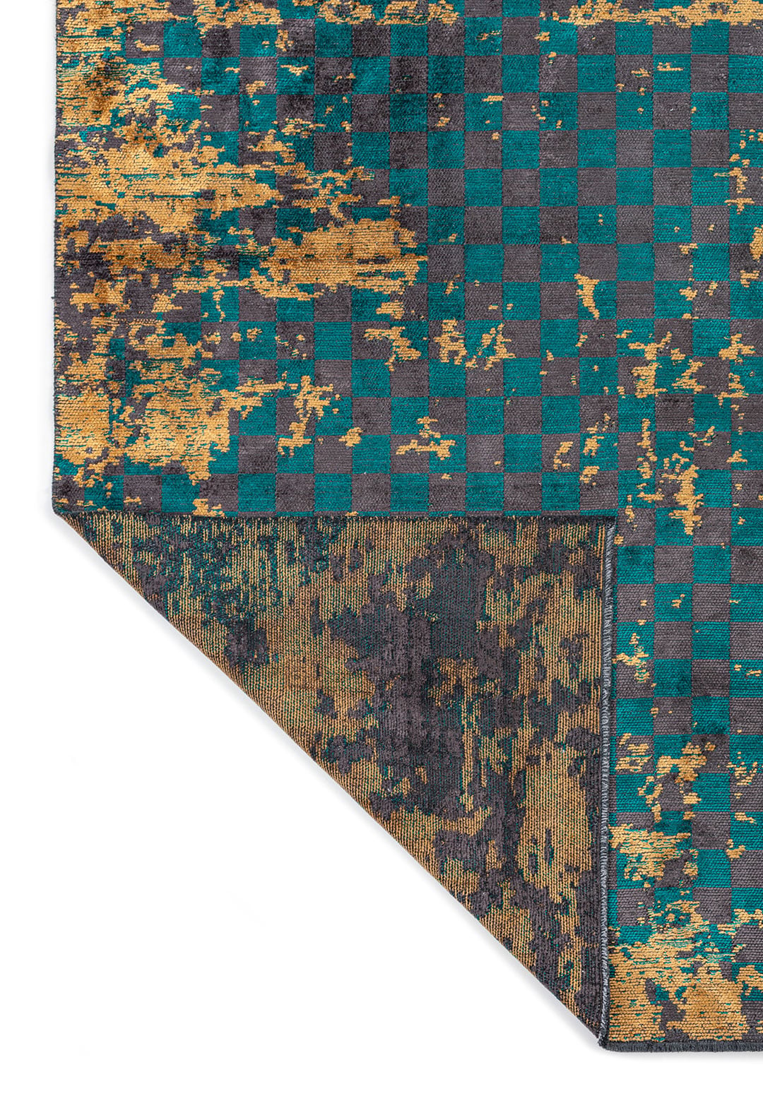 MIRAGE DARK TURQUOISE - MUSTARD - CHARCOAL RUG - 3