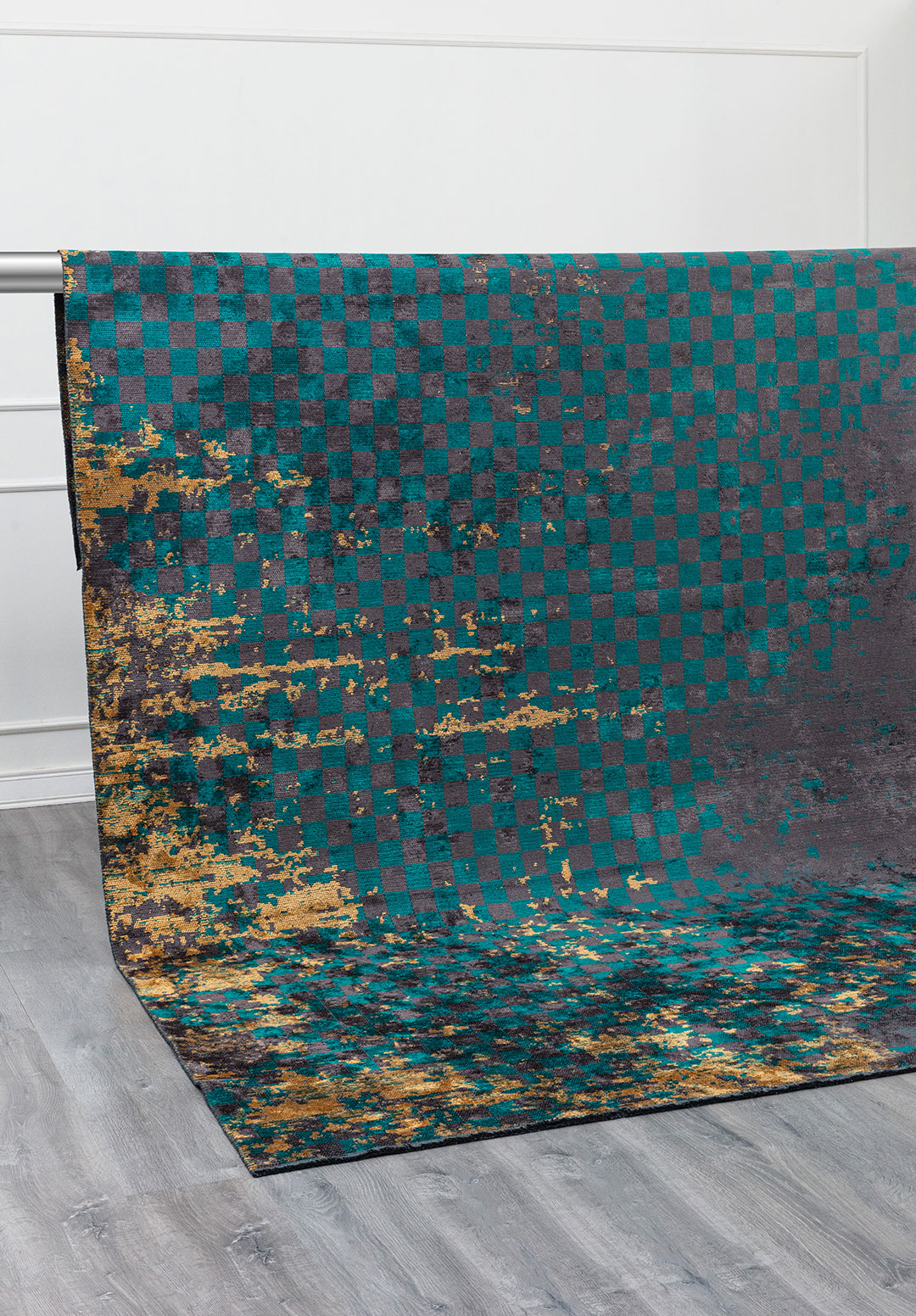 MIRAGE DARK TURQUOISE - MUSTARD - CHARCOAL RUG - 4