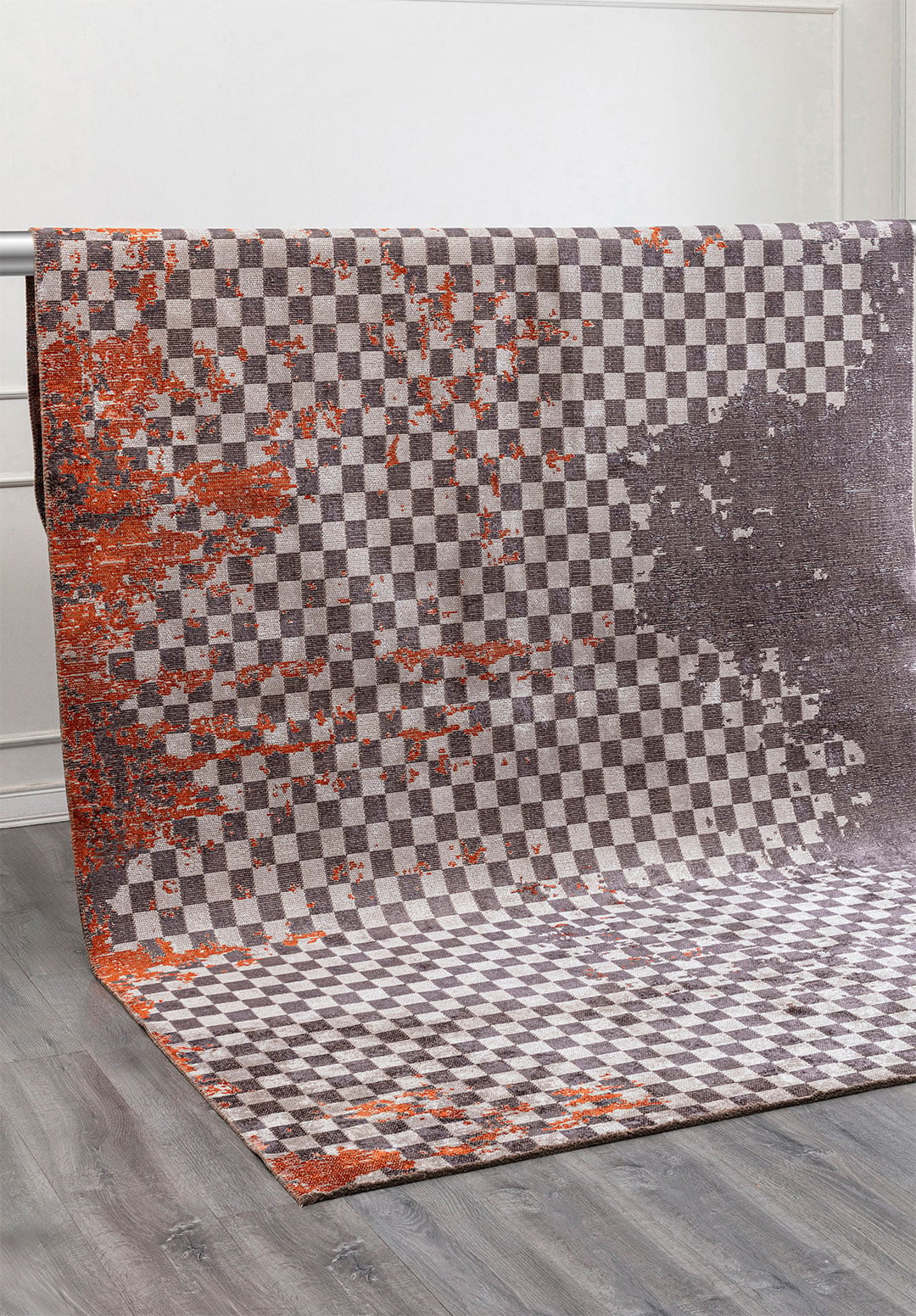 MIRAGE LIGHT GREY - RUST - CHARCOAL RUG - 4