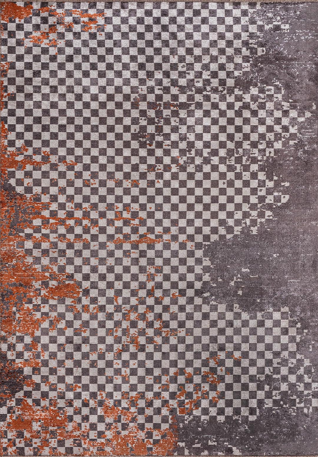 MIRAGE LIGHT GREY - RUST - CHARCOAL RUG - 1
