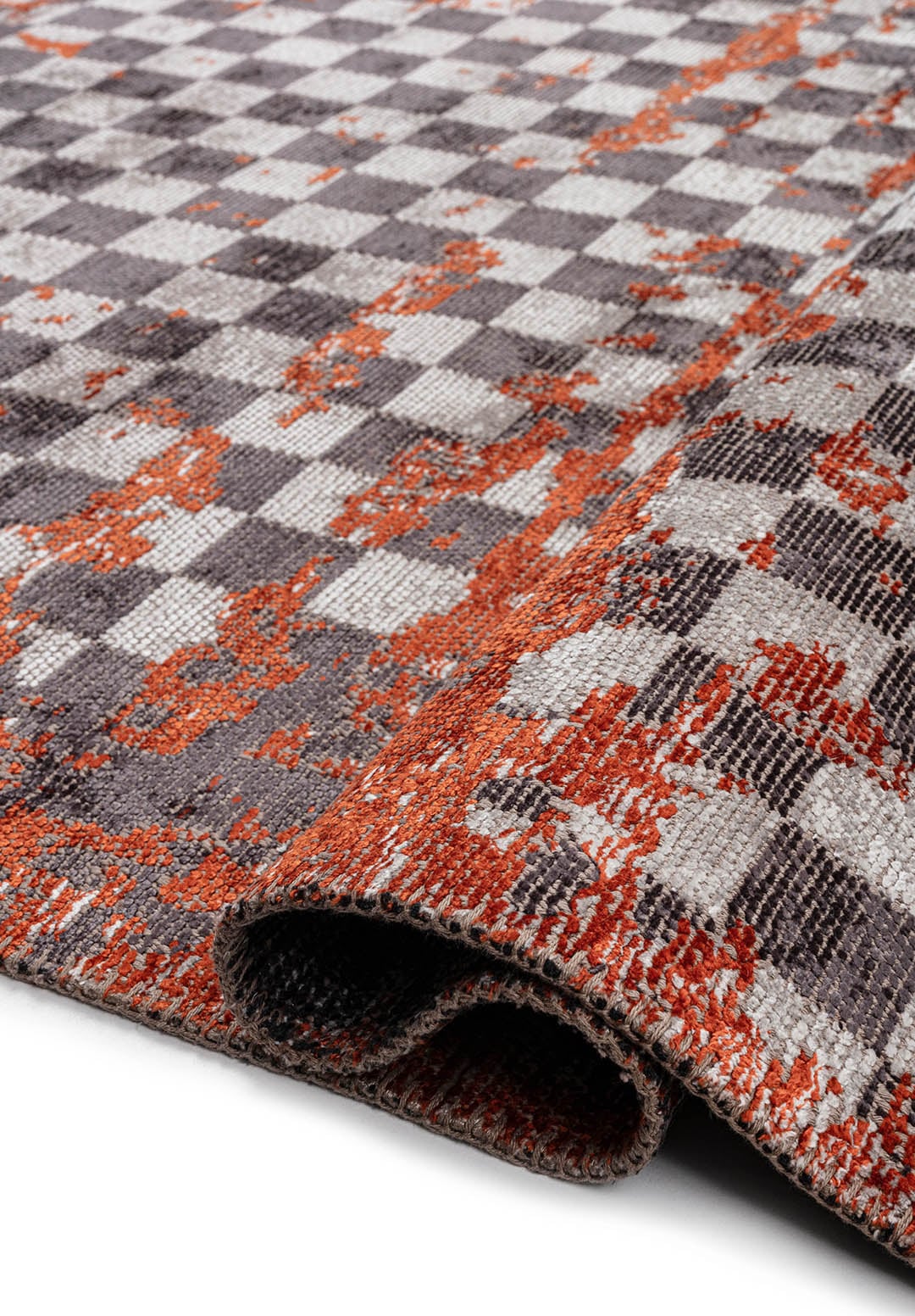 MIRAGE LIGHT GREY - RUST - CHARCOAL RUG - 2