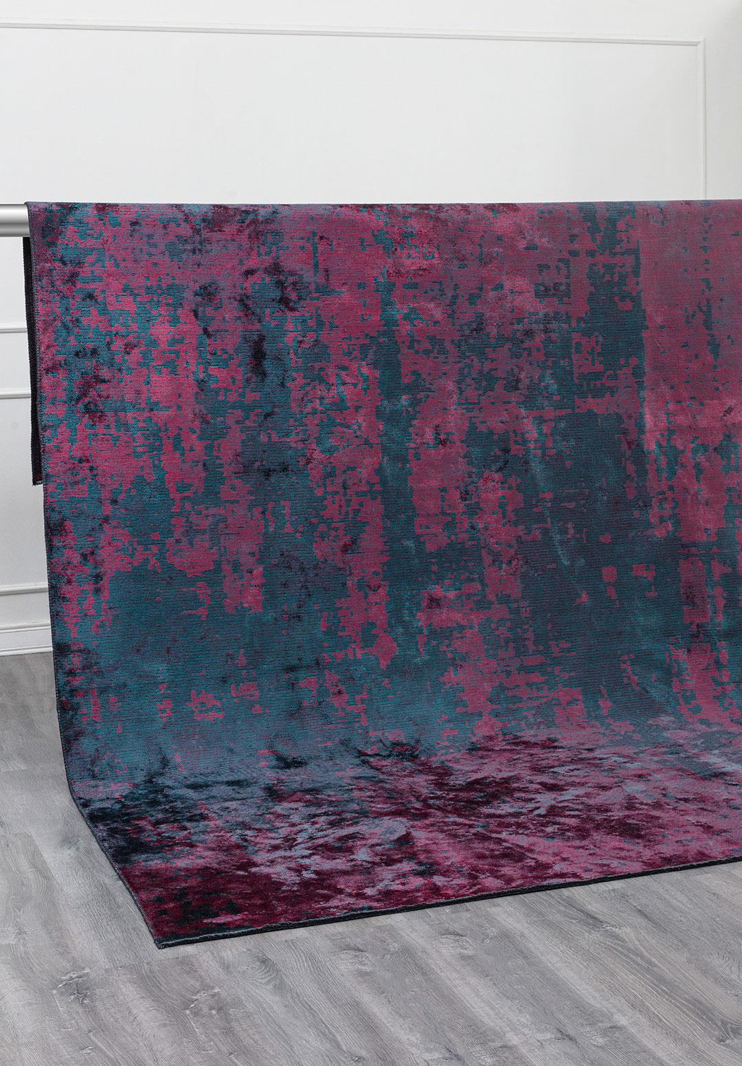 HORIZON DARK TURQUOISE - DARK DAMSON - MAGENTA RUG - 4