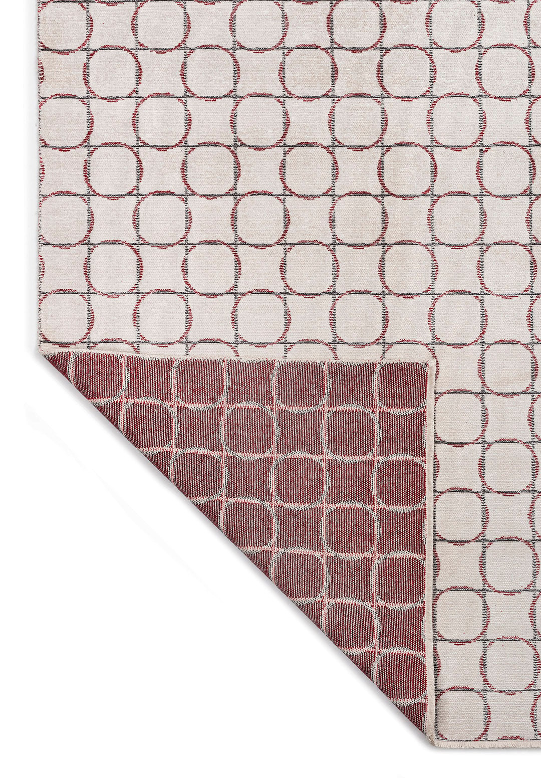 EQUINOX CHARCOAL - RED - ECRU RUG - 3