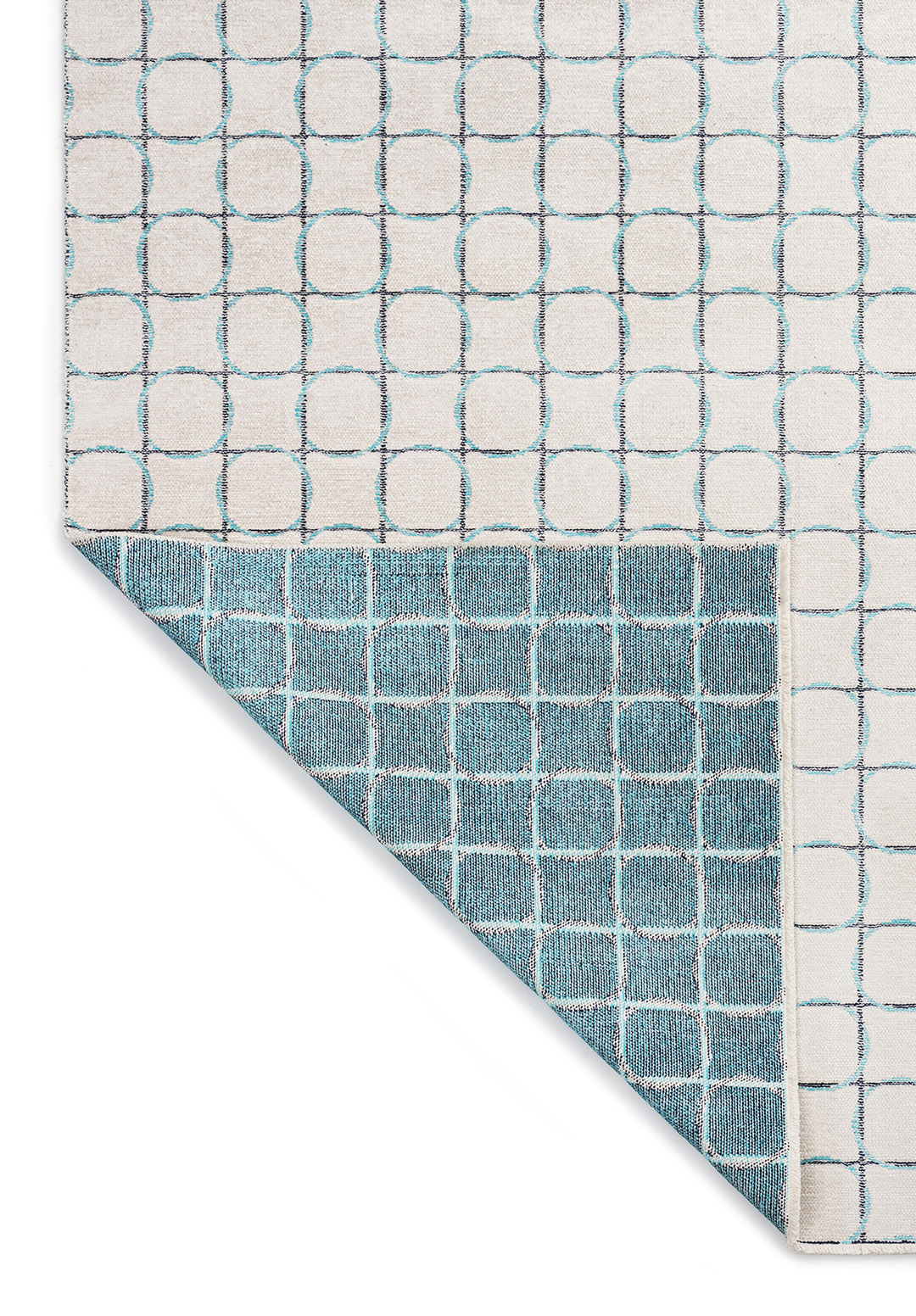 EQUINOX DARK NAVY - TURQUOISE - ECRU RUG - 3