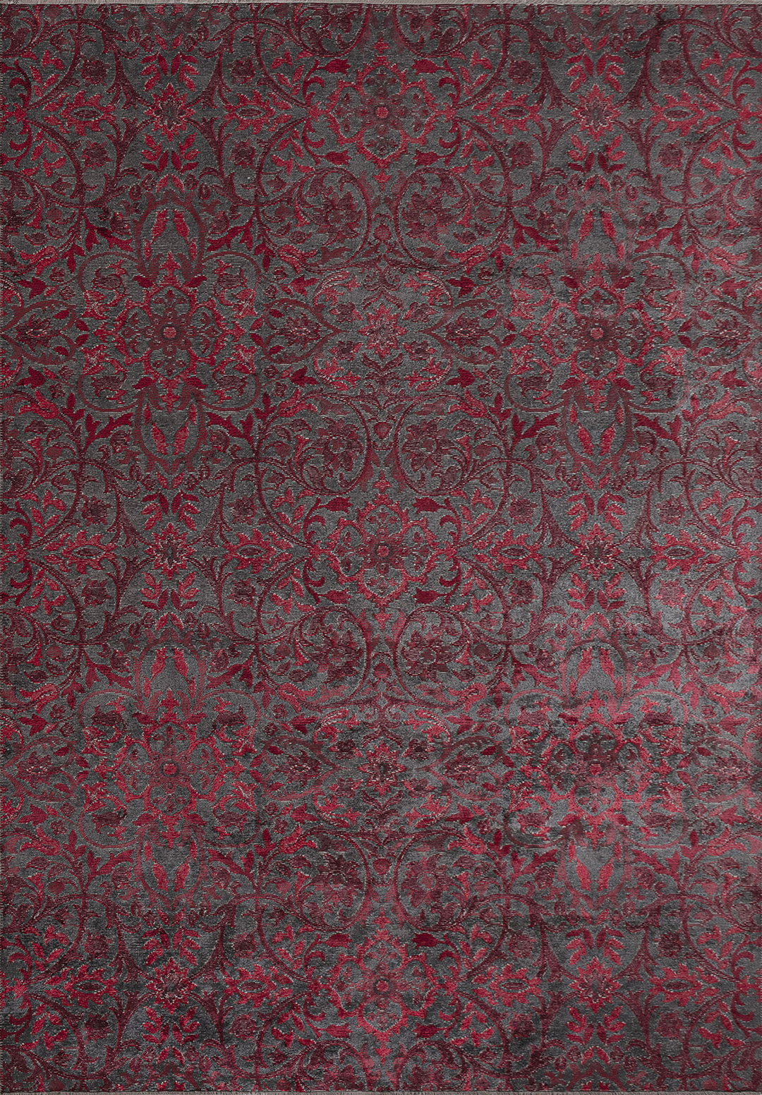 VIOLETTA CHARCOAL - RED - CHERRY RUG - 1