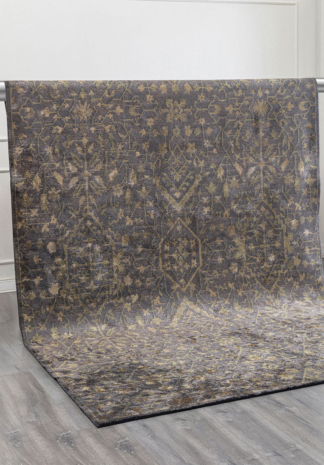 FLEUR KHAKI - GREEN - ANTHRACITE RUG - 4