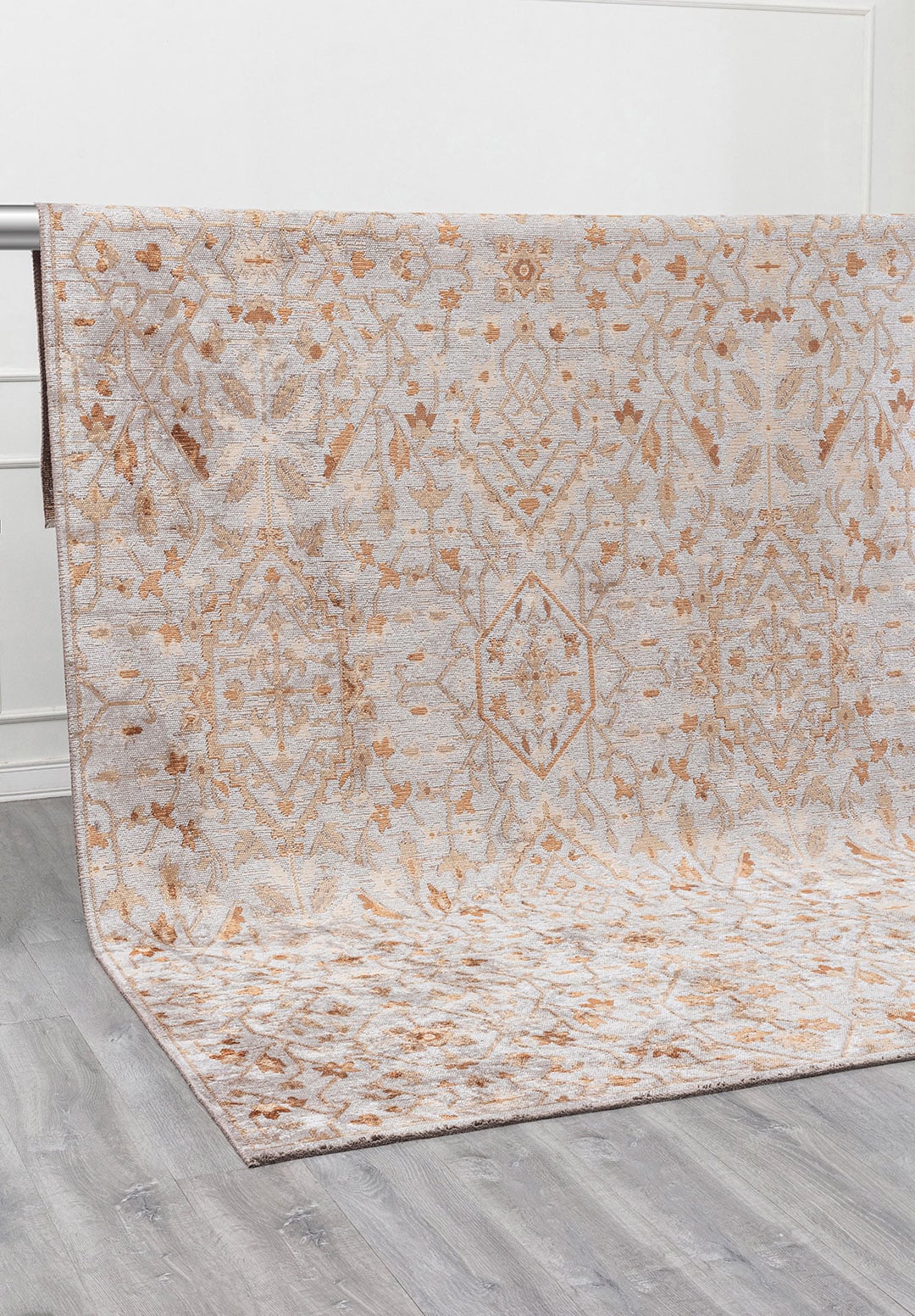 FLEUR CACAO - DARK BEIGE - LIGHT GREY RUG - 4