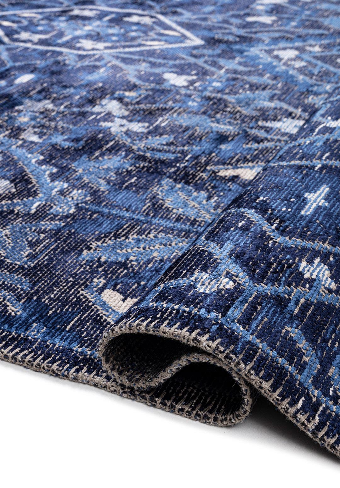 FLEUR STONE - NAVY BLUE - DARK NAVY RUG - 2