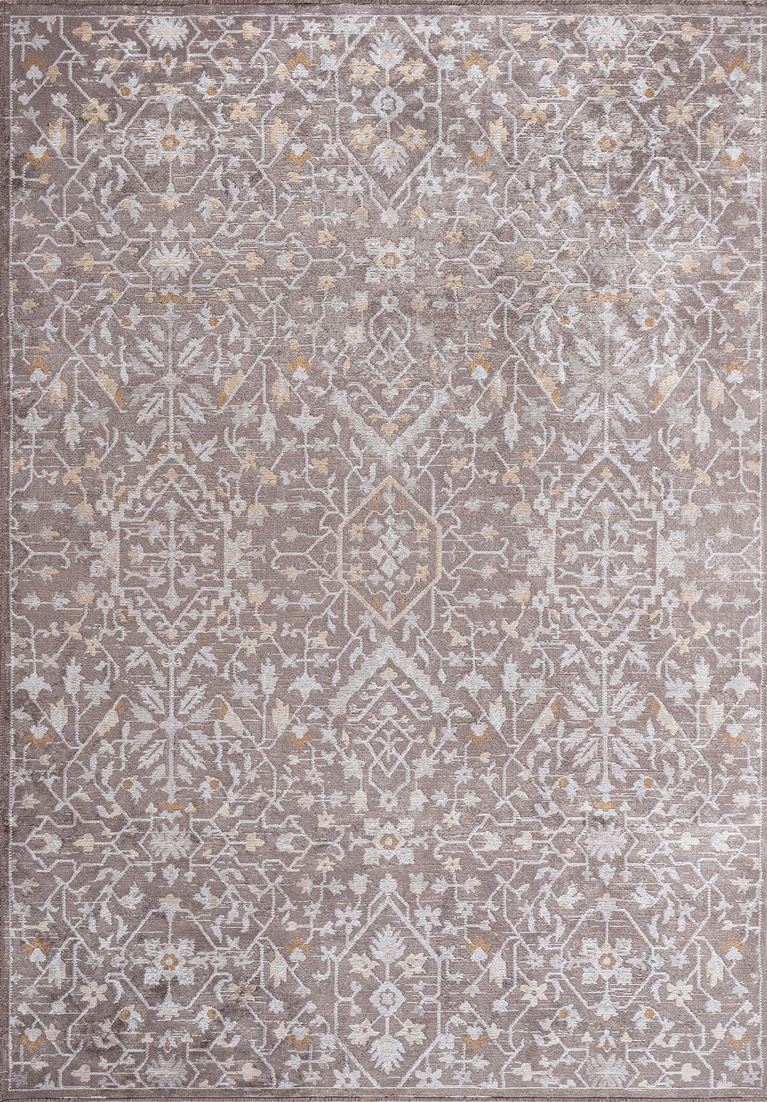 FLEUR LIGHT BROWN - BONE - DARK GREY RUG - 1
