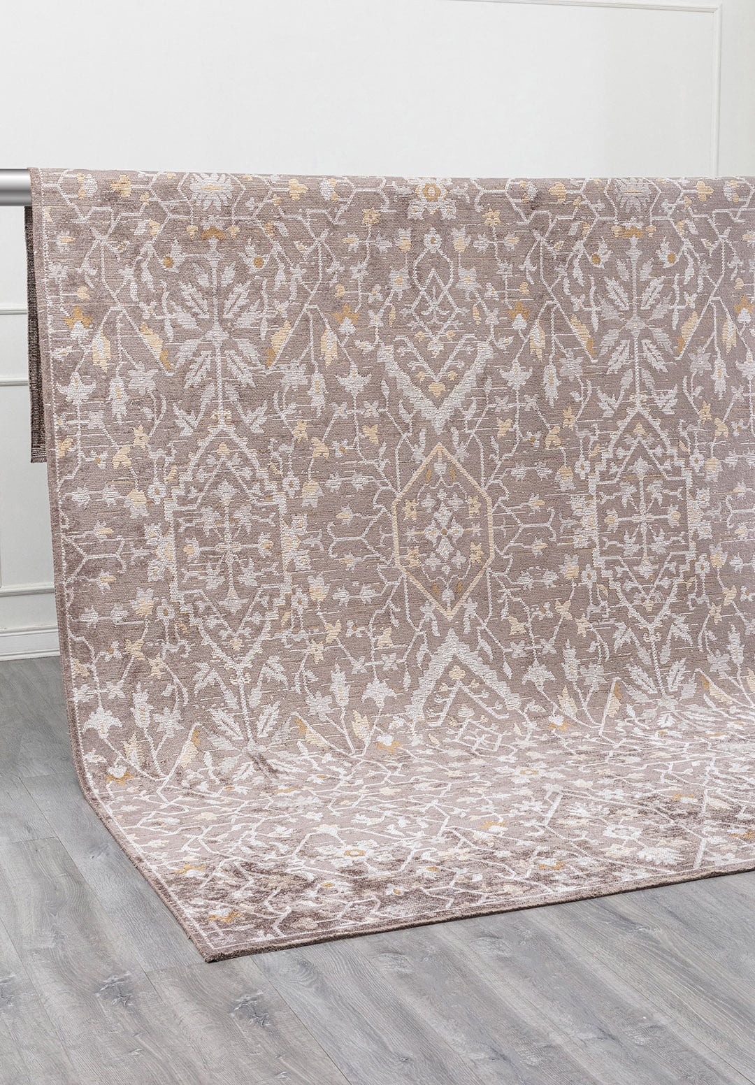 FLEUR LIGHT BROWN - BONE - DARK GREY RUG - 4
