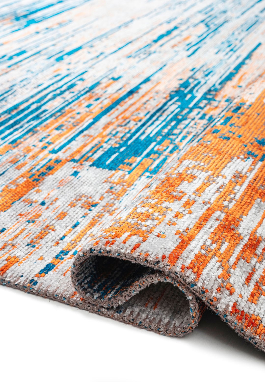 TWILIGHT CYAN - ORANGE - WHITE RUG - 2
