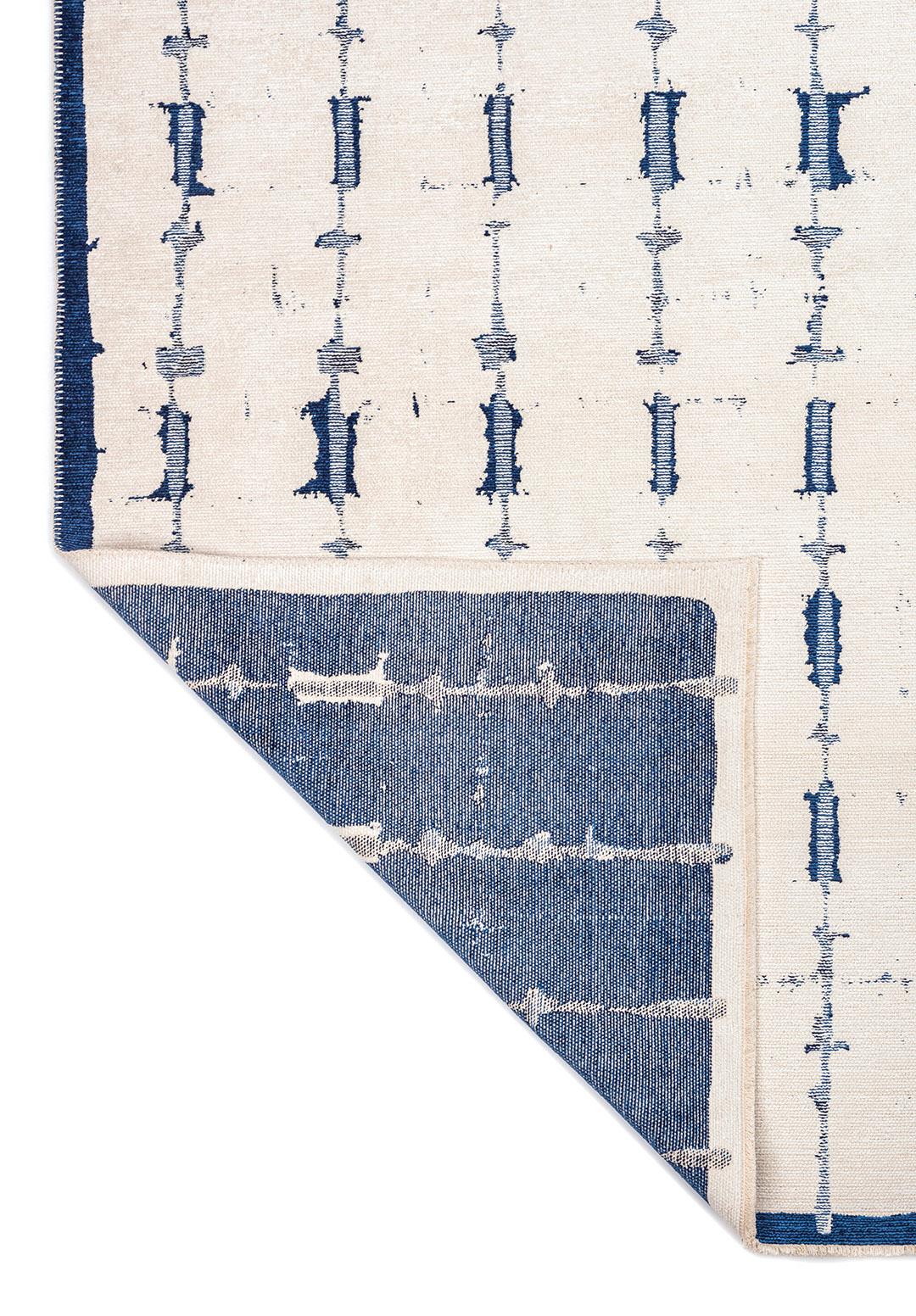 MAYA DARK NAVY - NAVY BLUE - WHITE RUG - 3
