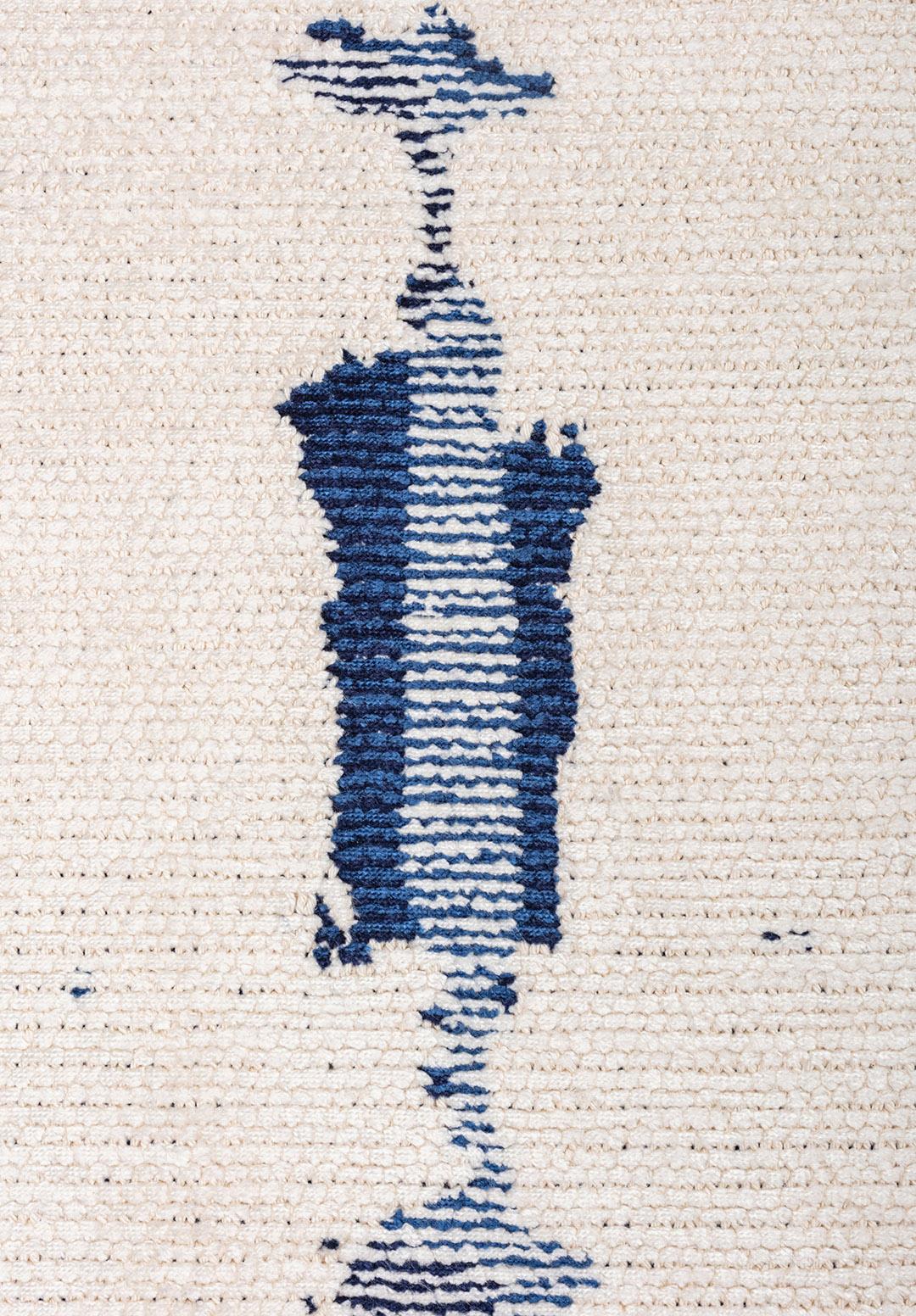 MAYA DARK NAVY - NAVY BLUE - WHITE RUG - 5