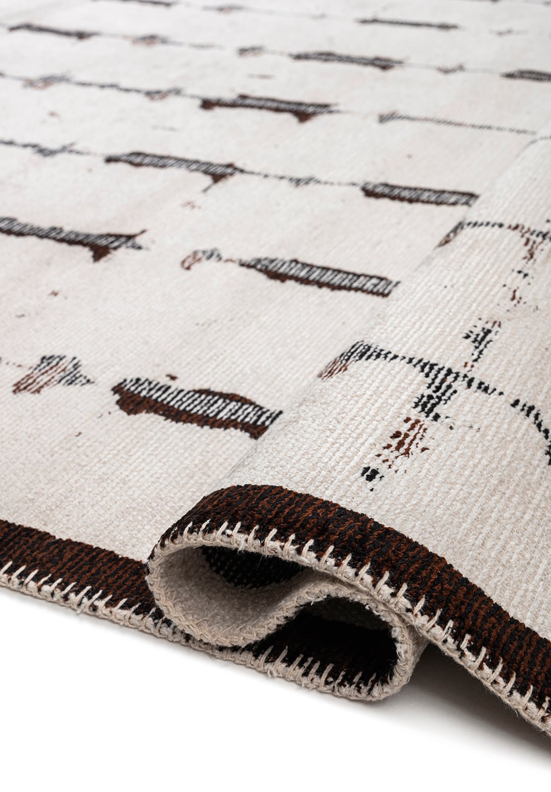 MAYA DARK BROWN - BLACK - ECRU RUG - 2