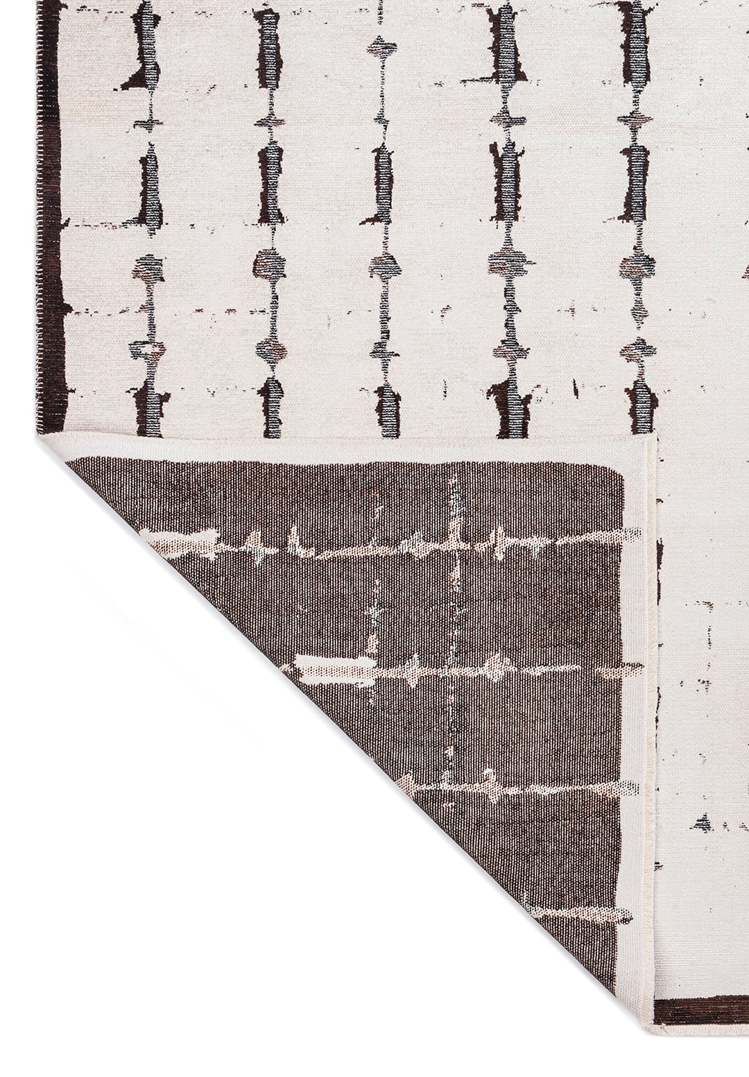 MAYA DARK BROWN - BLACK - ECRU RUG - 3