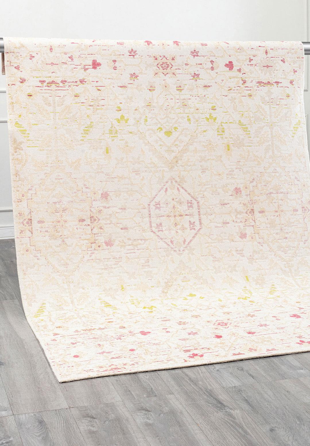 FLEUR ECRU - CREAM - ROSE - OLIVE GREEN - DAMSON RUG - 4
