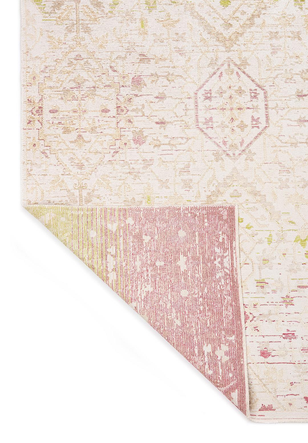 FLEUR ECRU - CREAM - ROSE - OLIVE GREEN - DAMSON RUG - 3