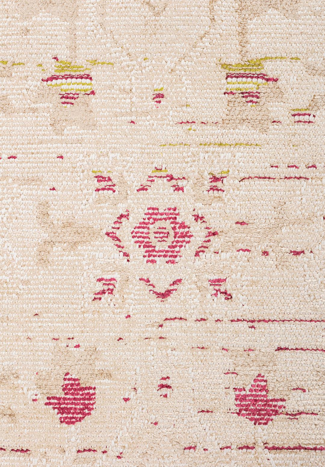 FLEUR CREAM - CREAM - ROSE - OLIVE GREEN - DAMSON RUG - 5