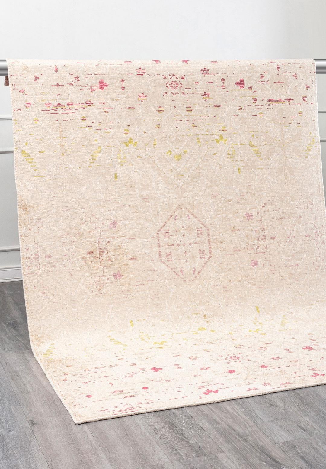FLEUR CREAM - CREAM - ROSE - OLIVE GREEN - DAMSON RUG - 4