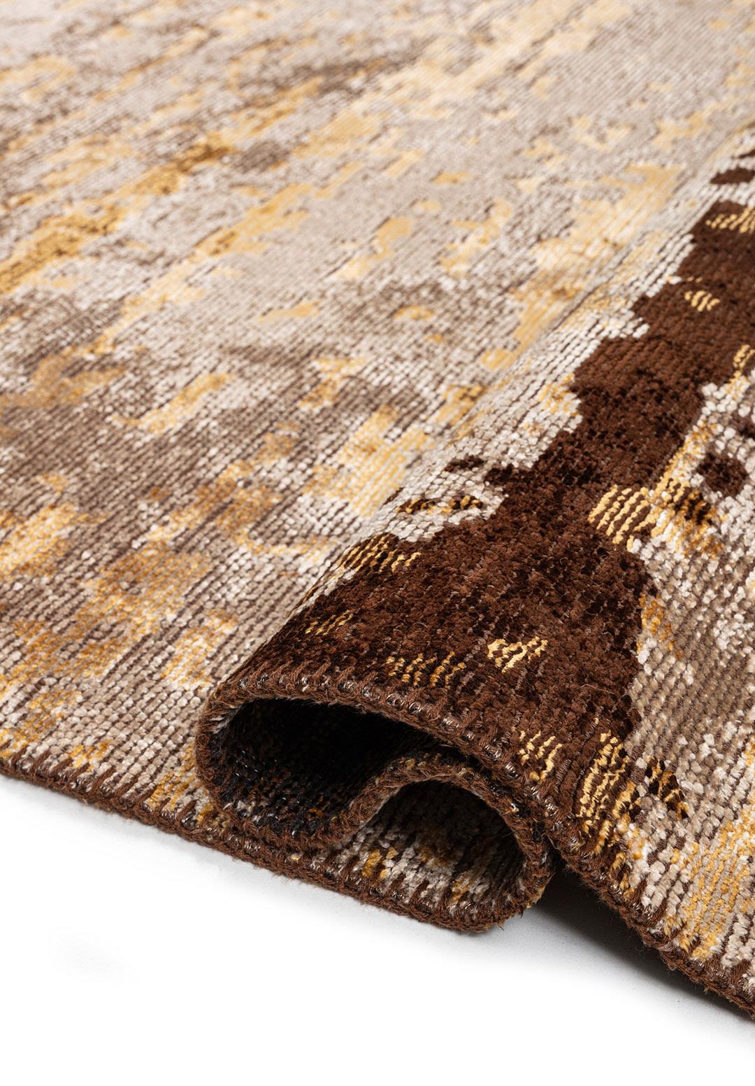 DUSK DARK BROWN - GOLD - CREAM RUG - 2