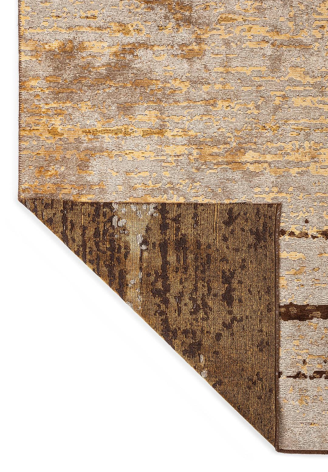 DUSK DARK BROWN - GOLD - CREAM RUG - 3
