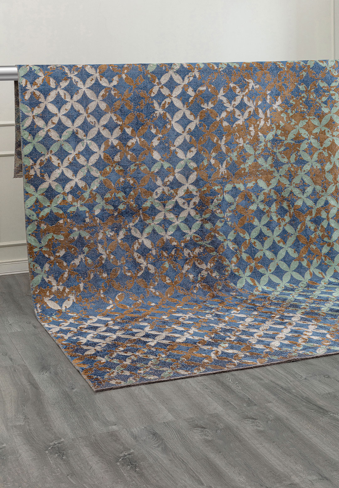 LILY RIVER GREEN - CACAO - NAVY BLUE - BONE RUG - 4