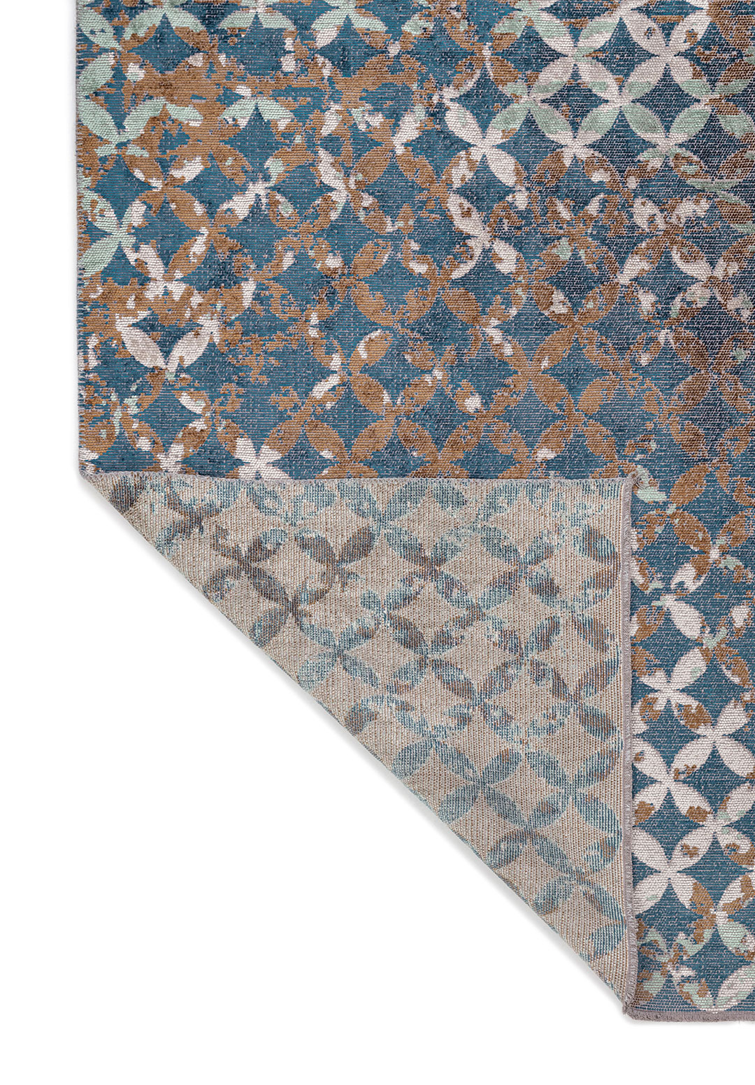 LILY RIVER GREEN - CACAO - NAVY BLUE - BONE RUG - 3