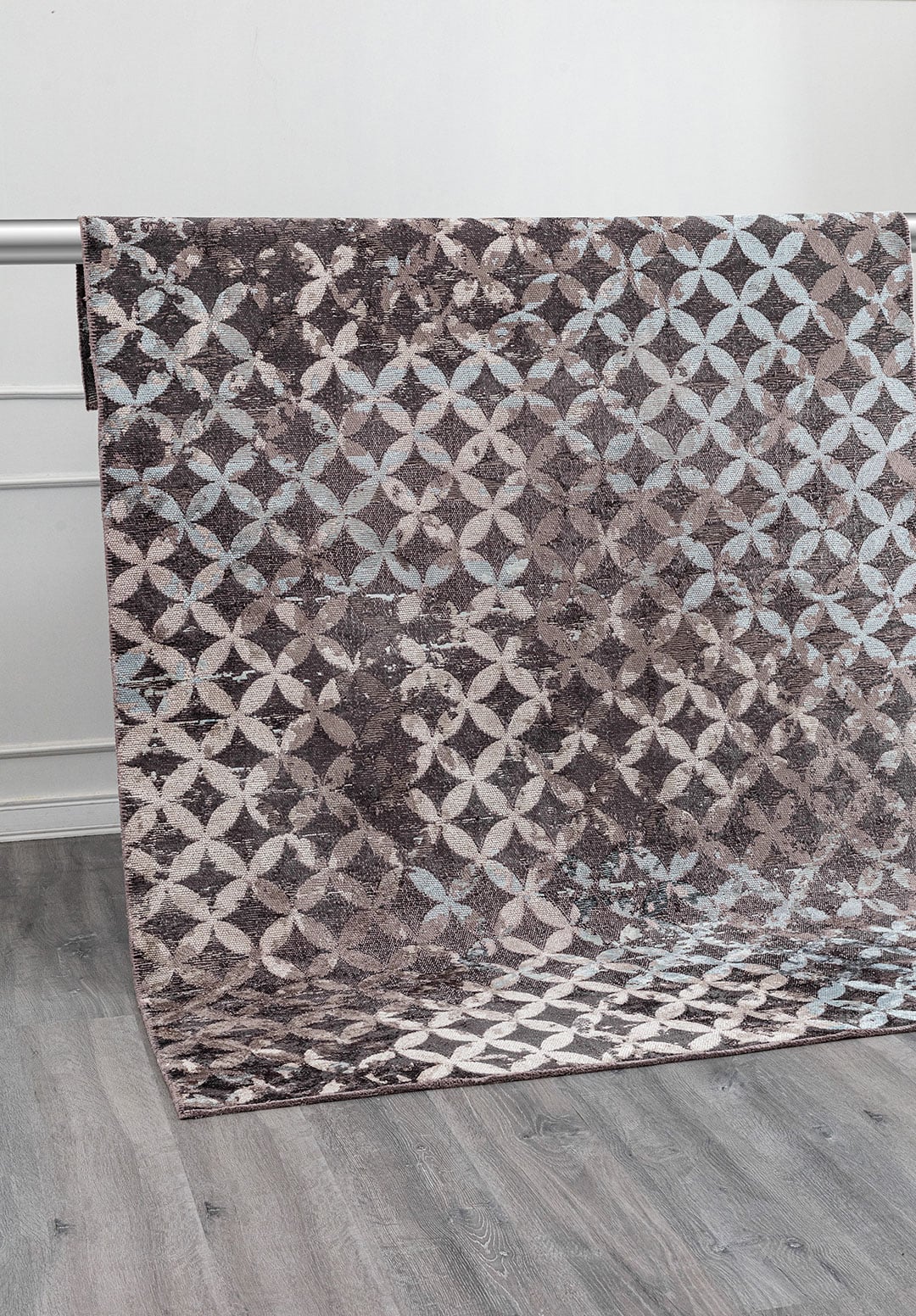 LILY ICE BLUE - DARK GREY - CHARCOAL - LIGHT CREAM RUG - 4