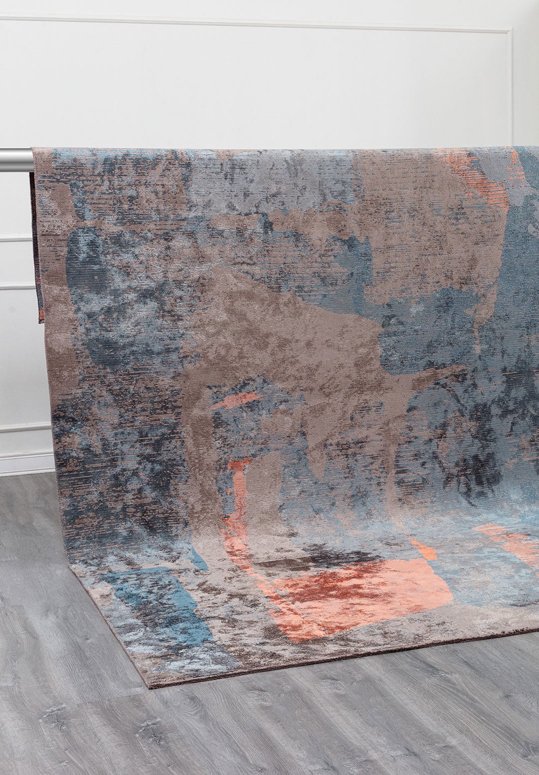 BLISS DARK GREY - PETROL - BLUE - CORAL RUG - 4