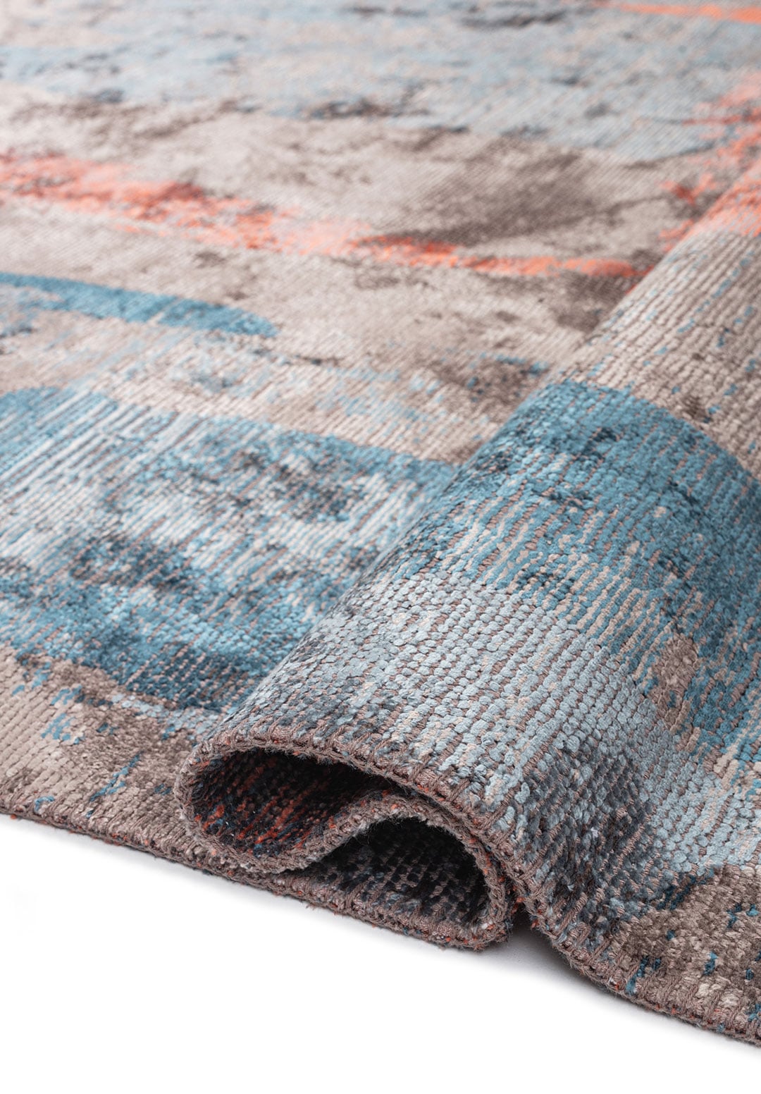 BLISS DARK GREY - PETROL - BLUE - CORAL RUG - 2