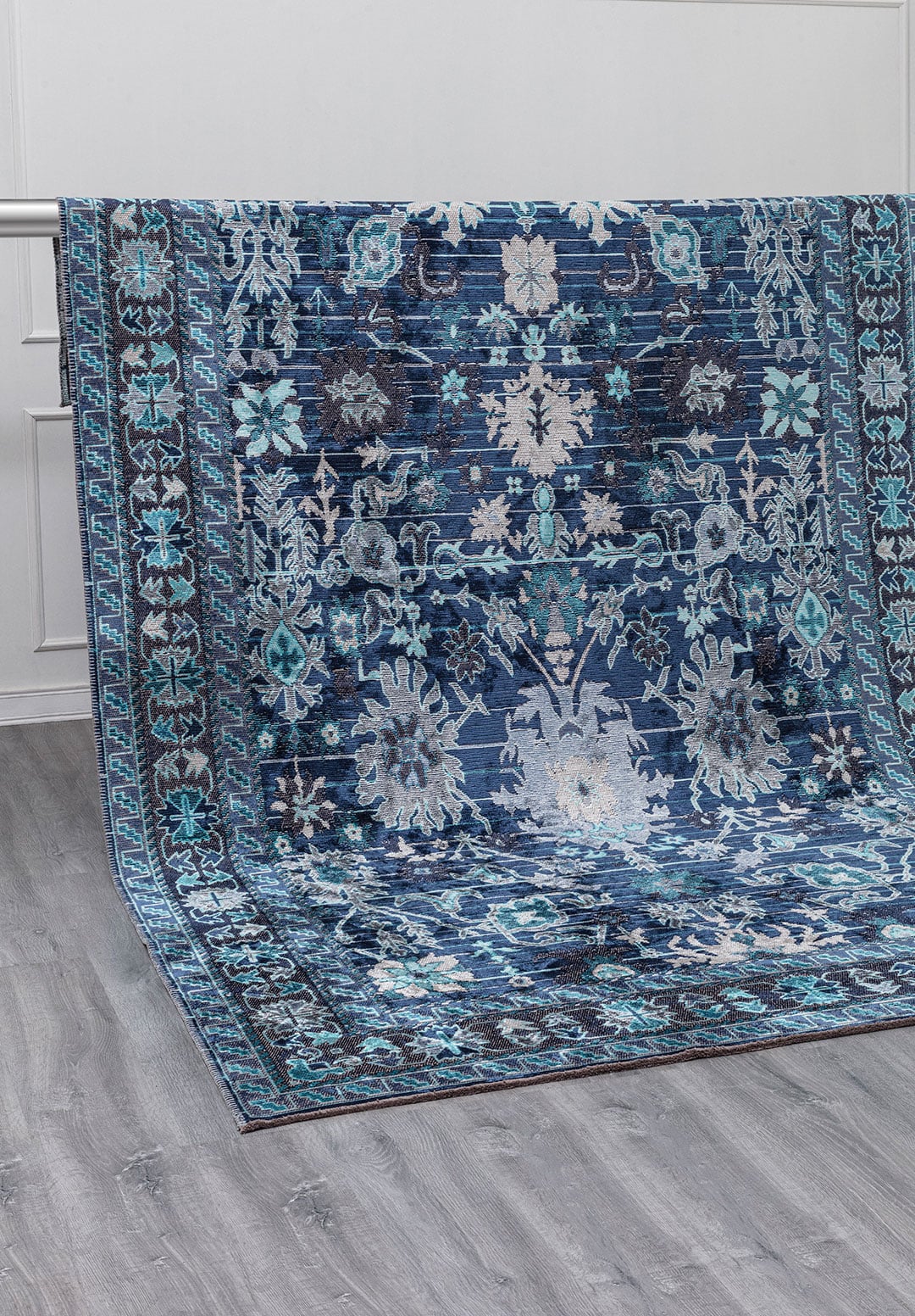 SPLENDOR TURQUOISE - NAVY BLUE - DARK NAVY - BONE RUG - 4