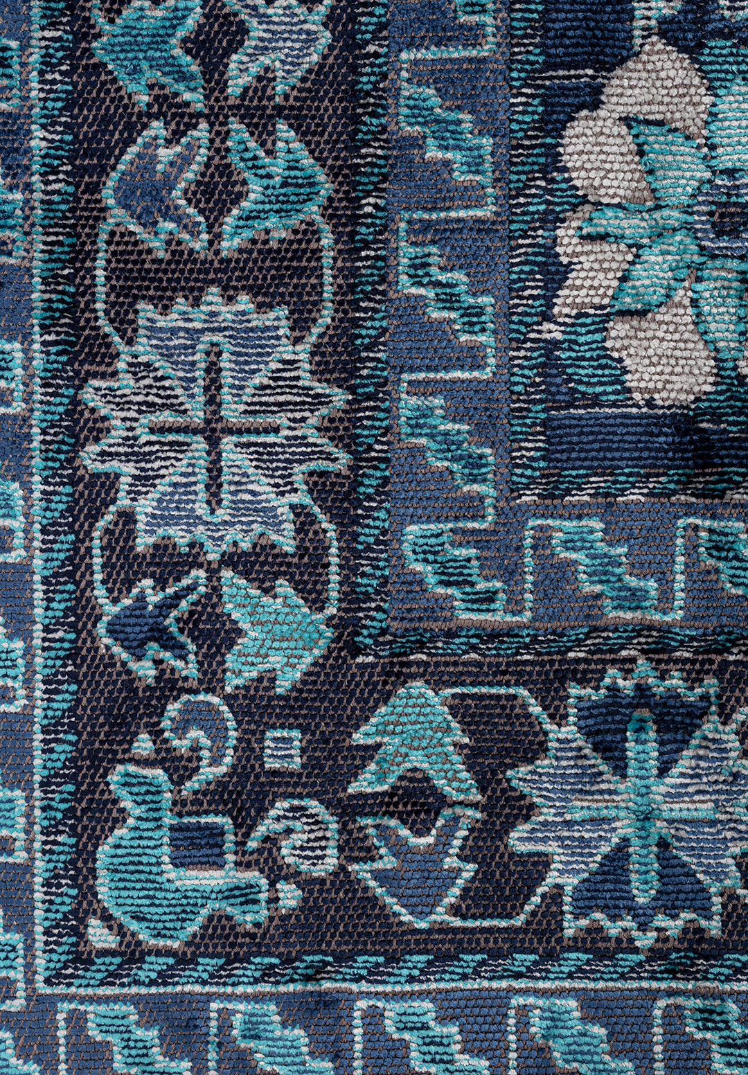 SPLENDOR TURQUOISE - NAVY BLUE - DARK NAVY - BONE RUG - 5