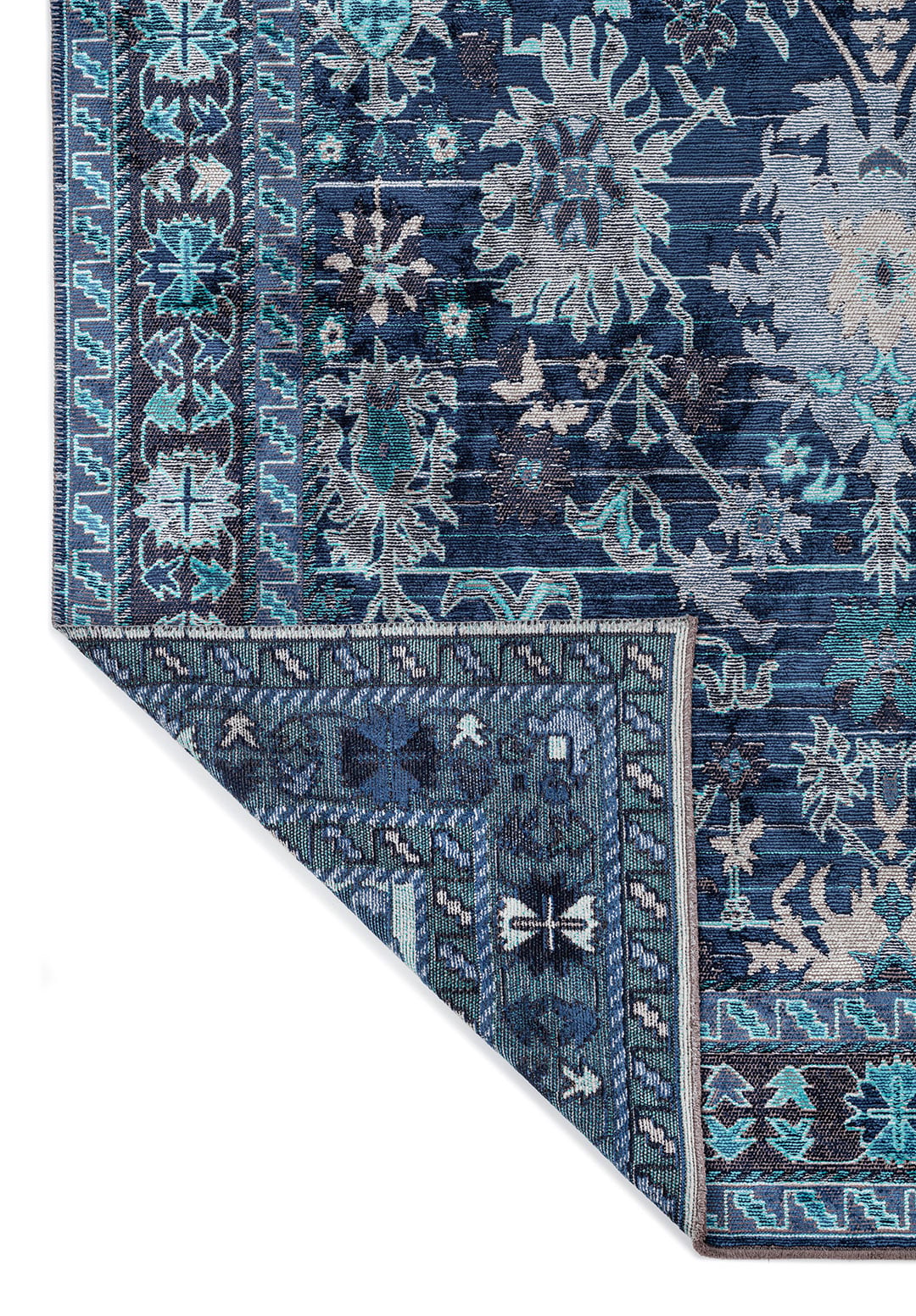 SPLENDOR TURQUOISE - NAVY BLUE - DARK NAVY - BONE RUG - 3