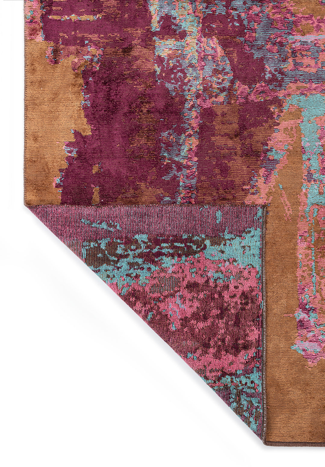 NICE TURQUOISE - DARK DAMSON - PINK - CACAO RUG - 3