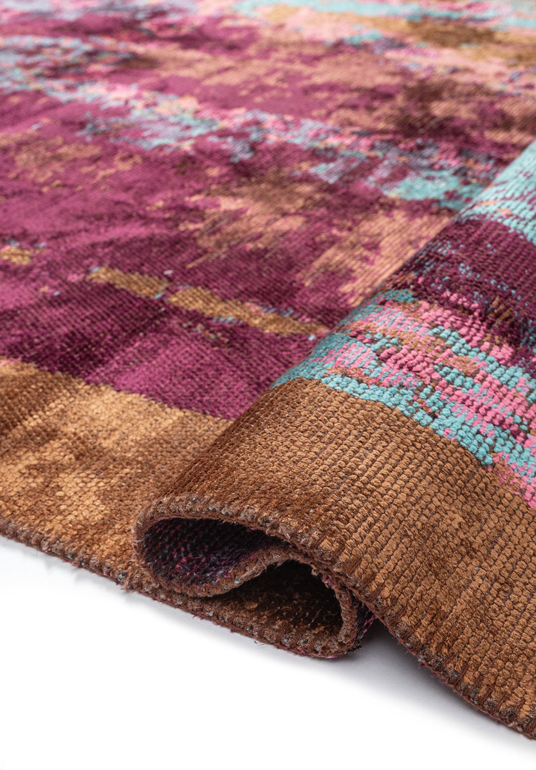 NICE TURQUOISE - DARK DAMSON - PINK - CACAO RUG - 2