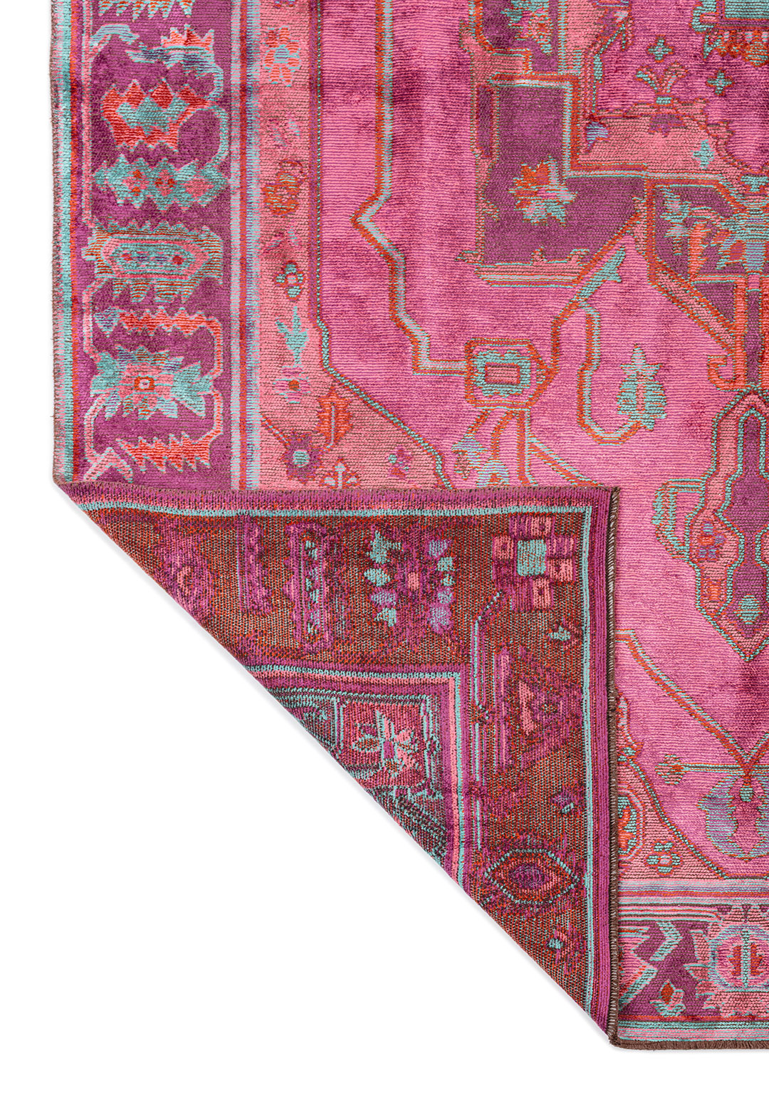 MONARCH RUST - PURPLE - PINK - TURQUOISE RUG - 3