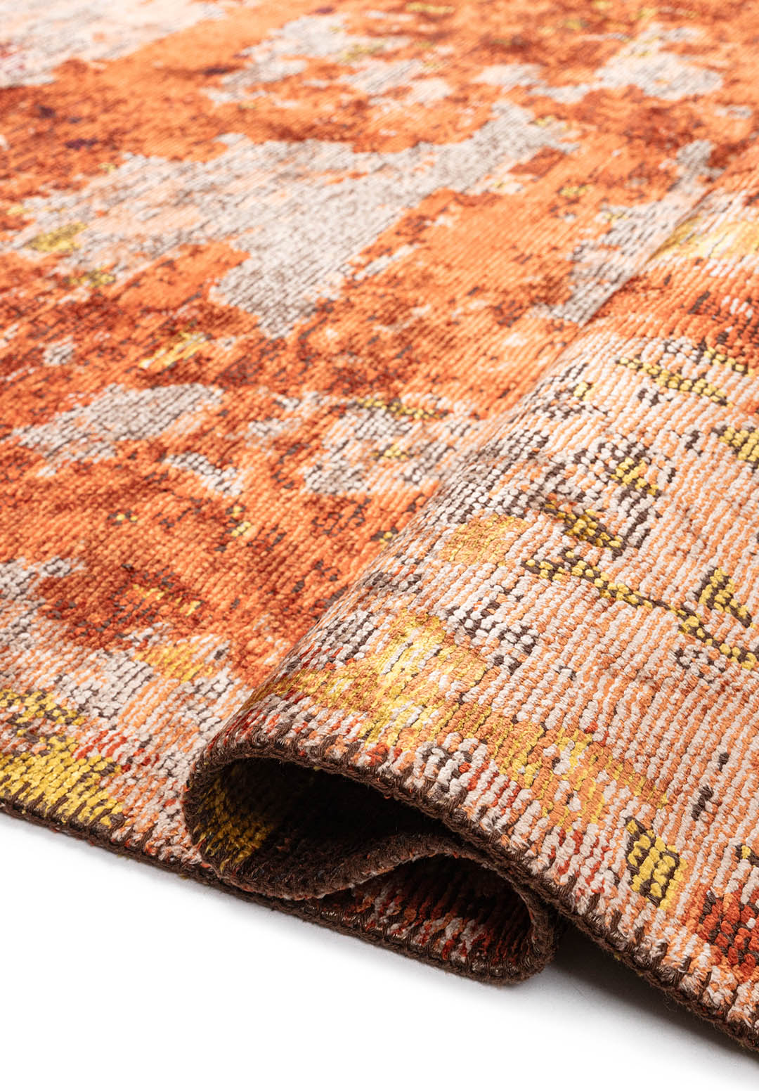 SERENITY CREAM - TERRA - RUST - YELLOW - CHERRY - DARK BROWN RUG - 2