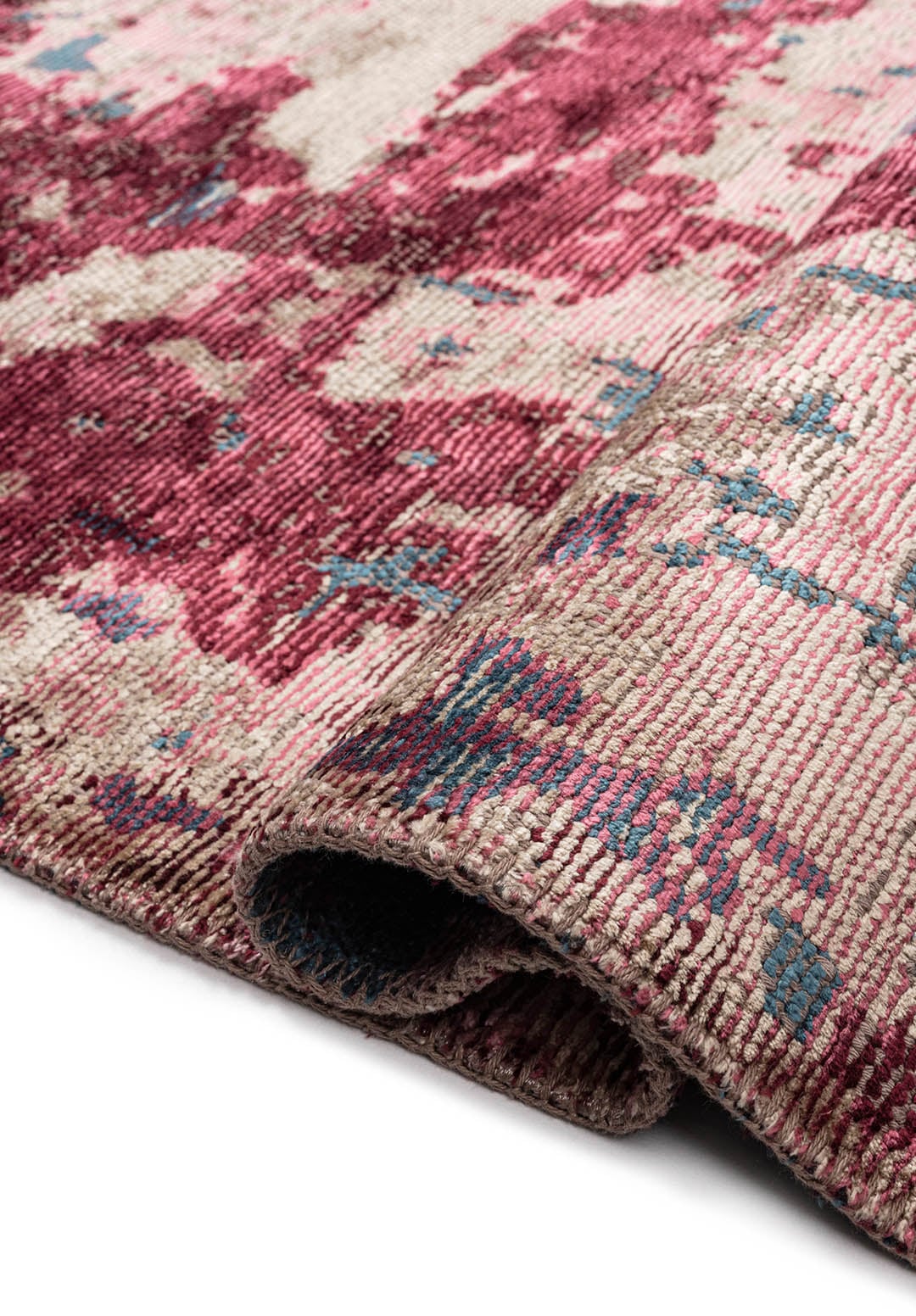 SERENITY BEIGE - ROSE - CHERRY - PETROL - ICE BLUE - DAMSON RUG - 2