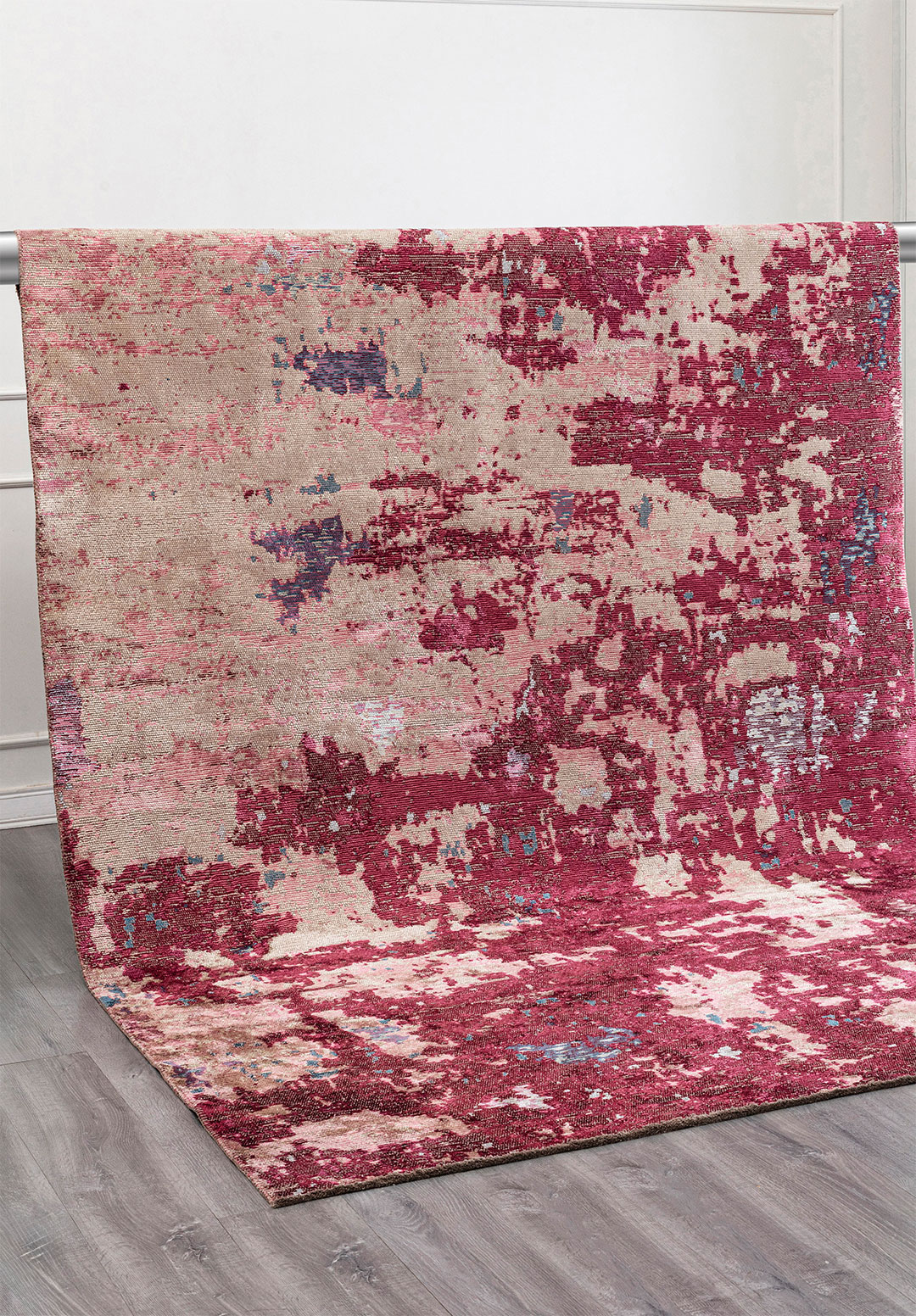 SERENITY BEIGE - ROSE - CHERRY - PETROL - ICE BLUE - DAMSON RUG - 4