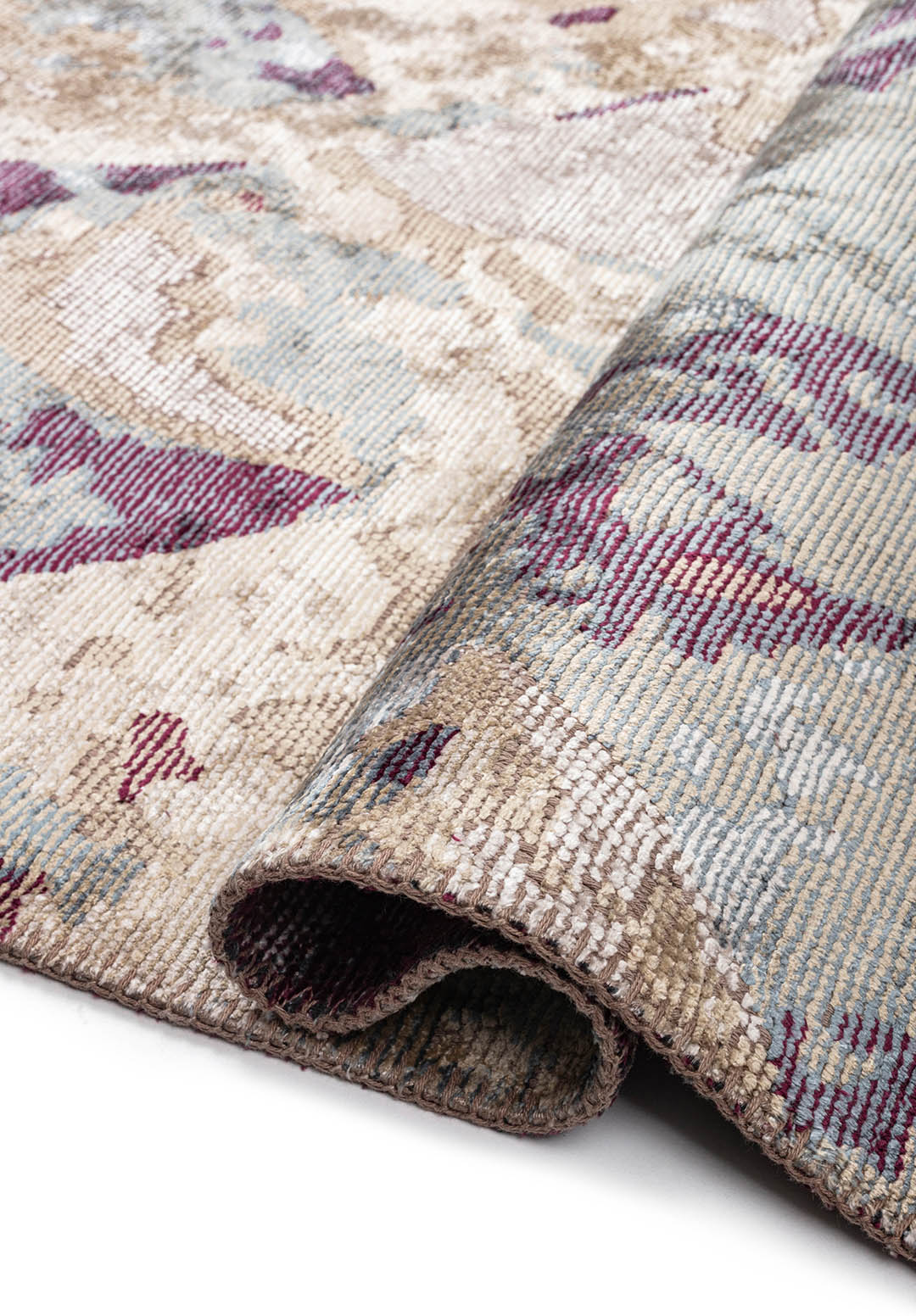 UTOPIA BONE - BEIGE - BLUE - DARK DAMSON RUG - 2